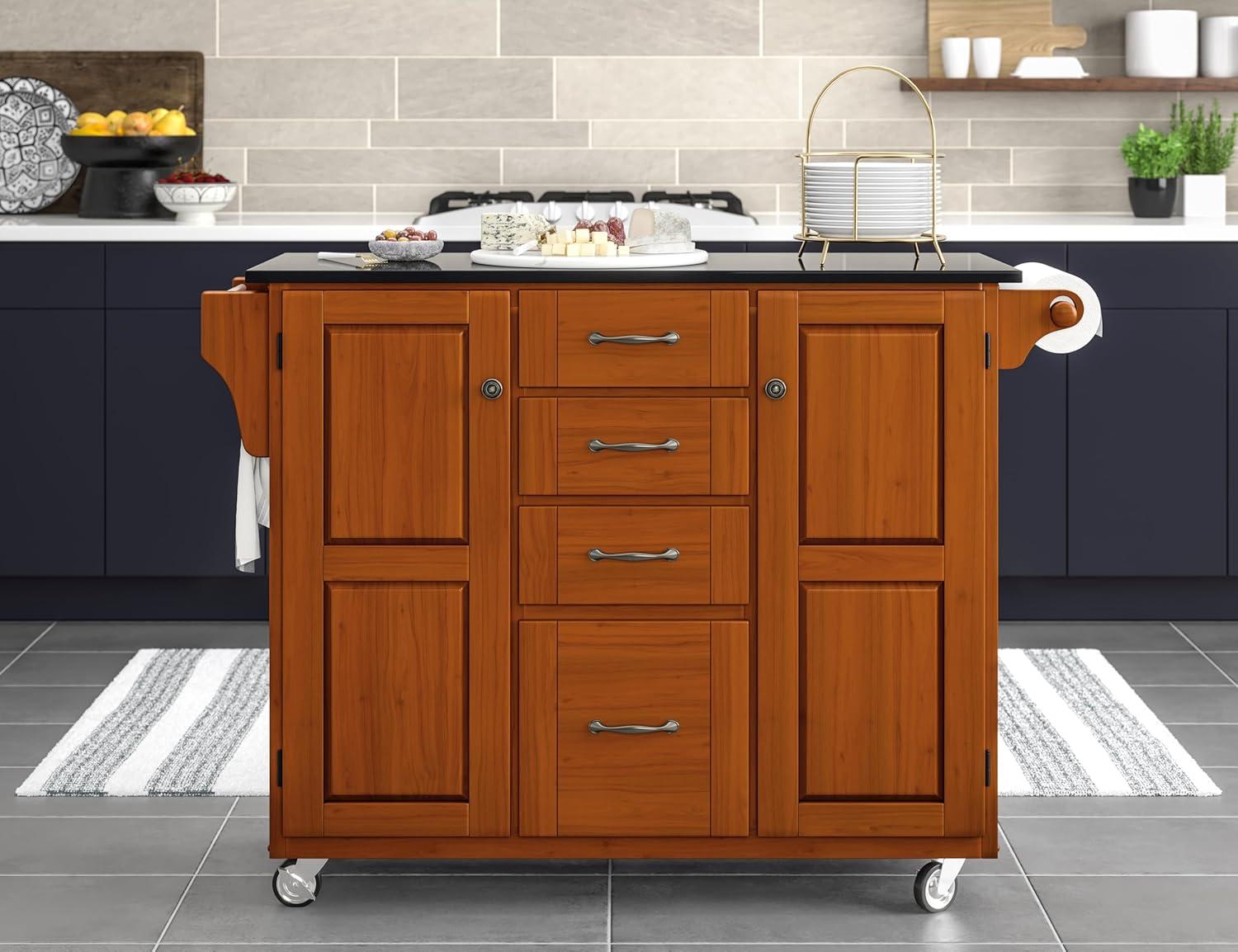 Homestyles Create-a-Cart Wood Rolling Kitchen Cart in Brown