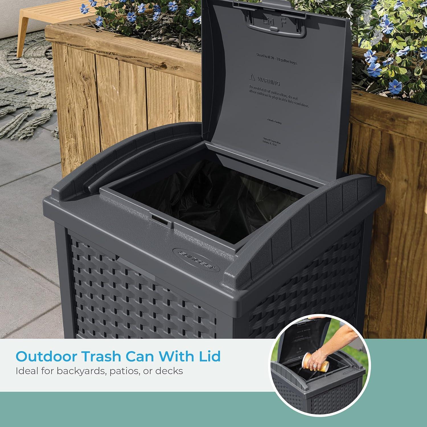 Suncast Suncast 33 Gallon Manual Lift Trash Hideaway Container