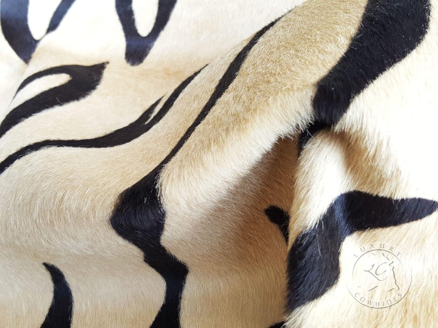 Real Brindle White Belly Cowhide Rug, Size 6x7-8' XXL