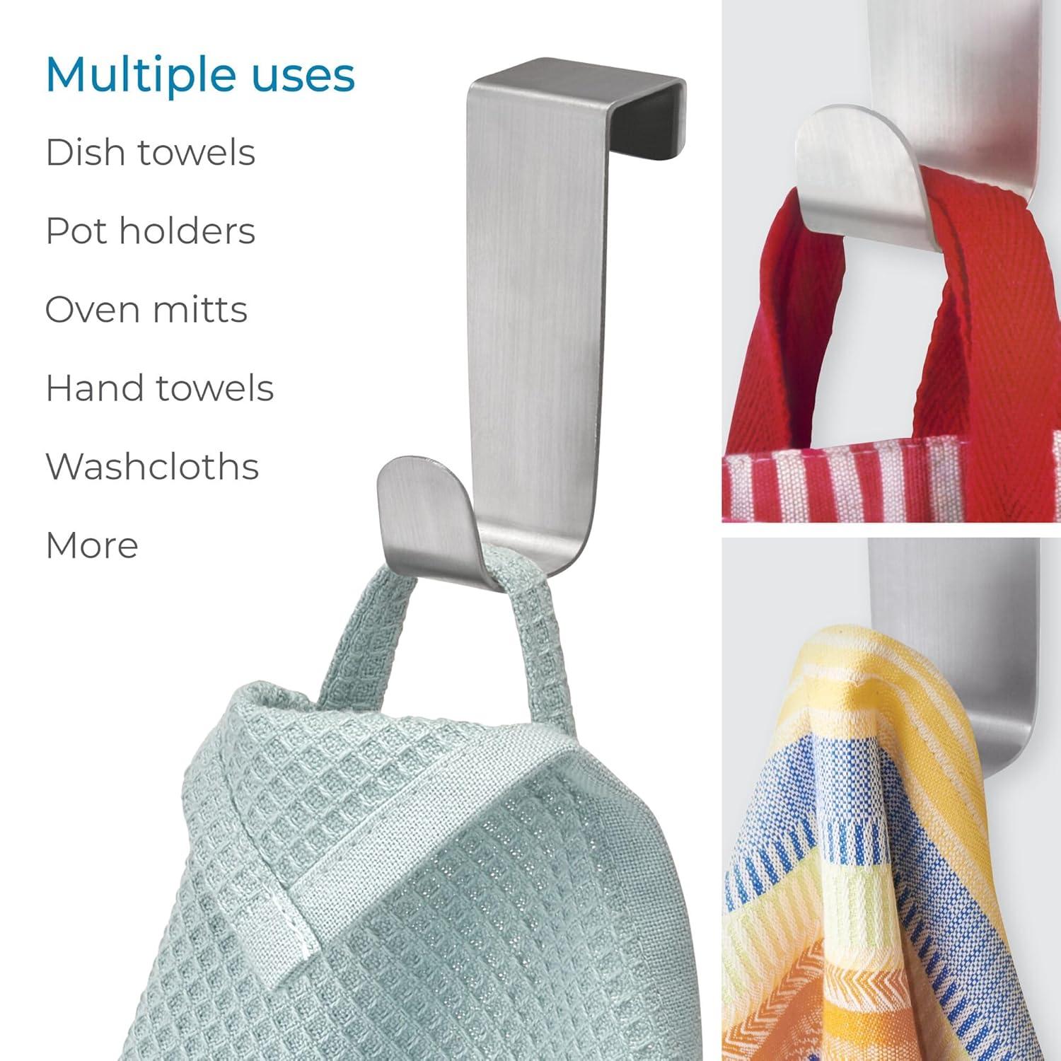 iDesign 29420 Towel Hook, Over-Cabinet, Brushed Stainless Steel