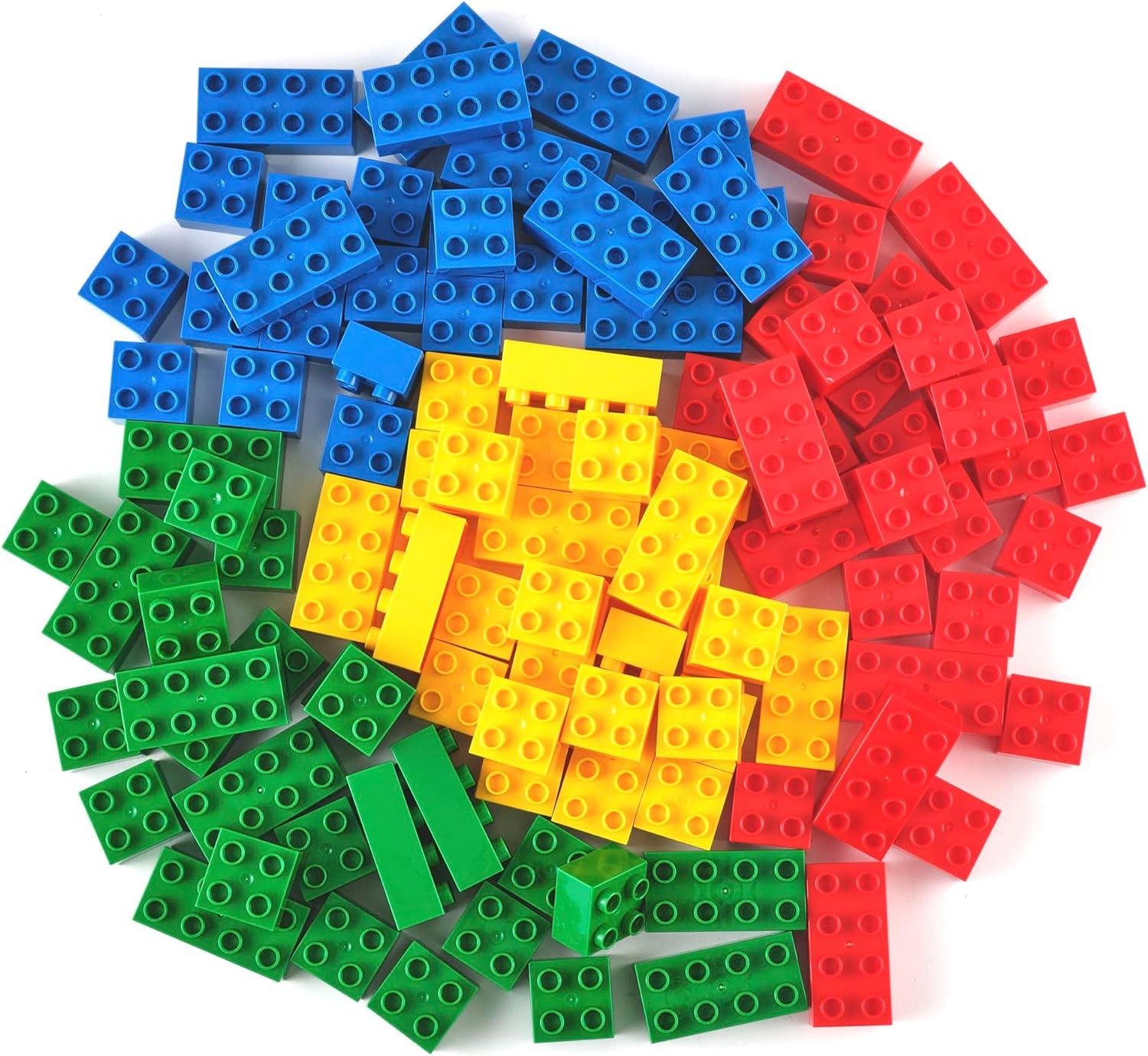 Strictly Briks Toy Large Building Blocks For Kids and Toddlers, Big Bricks Set, Blue, Green, Red, and Yellow, 108 Pieces