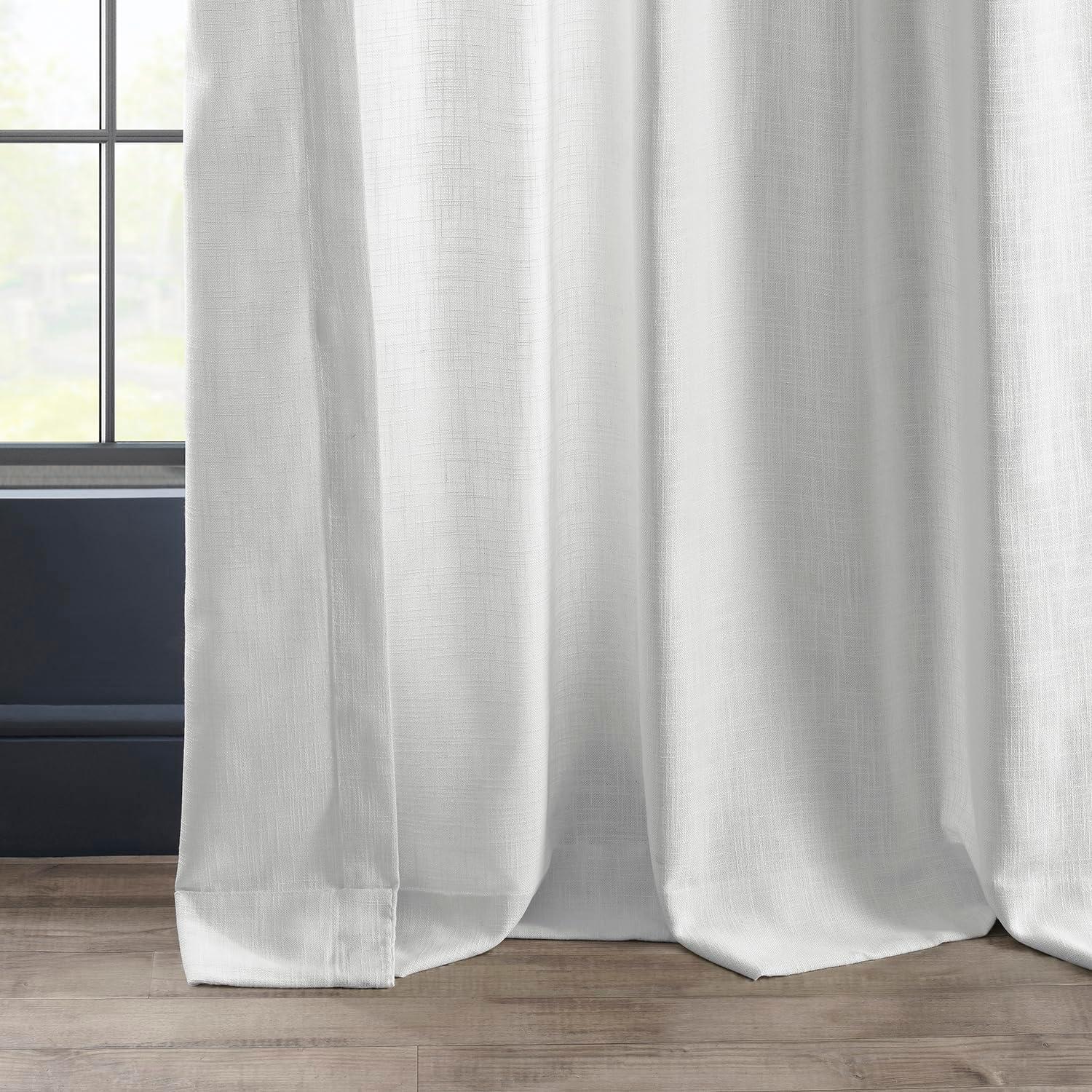 Rice White Heavy Faux Linen Curtain (1 Panel), Rice White, 50W X 120L