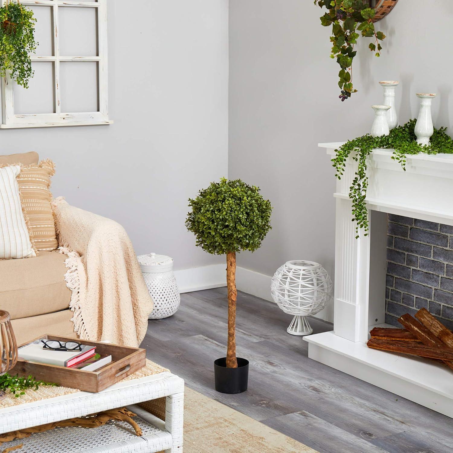 Nearly Natural 3ft. Boxwood Ball Topiary Artificial Tree (Indoor/Outdoor)