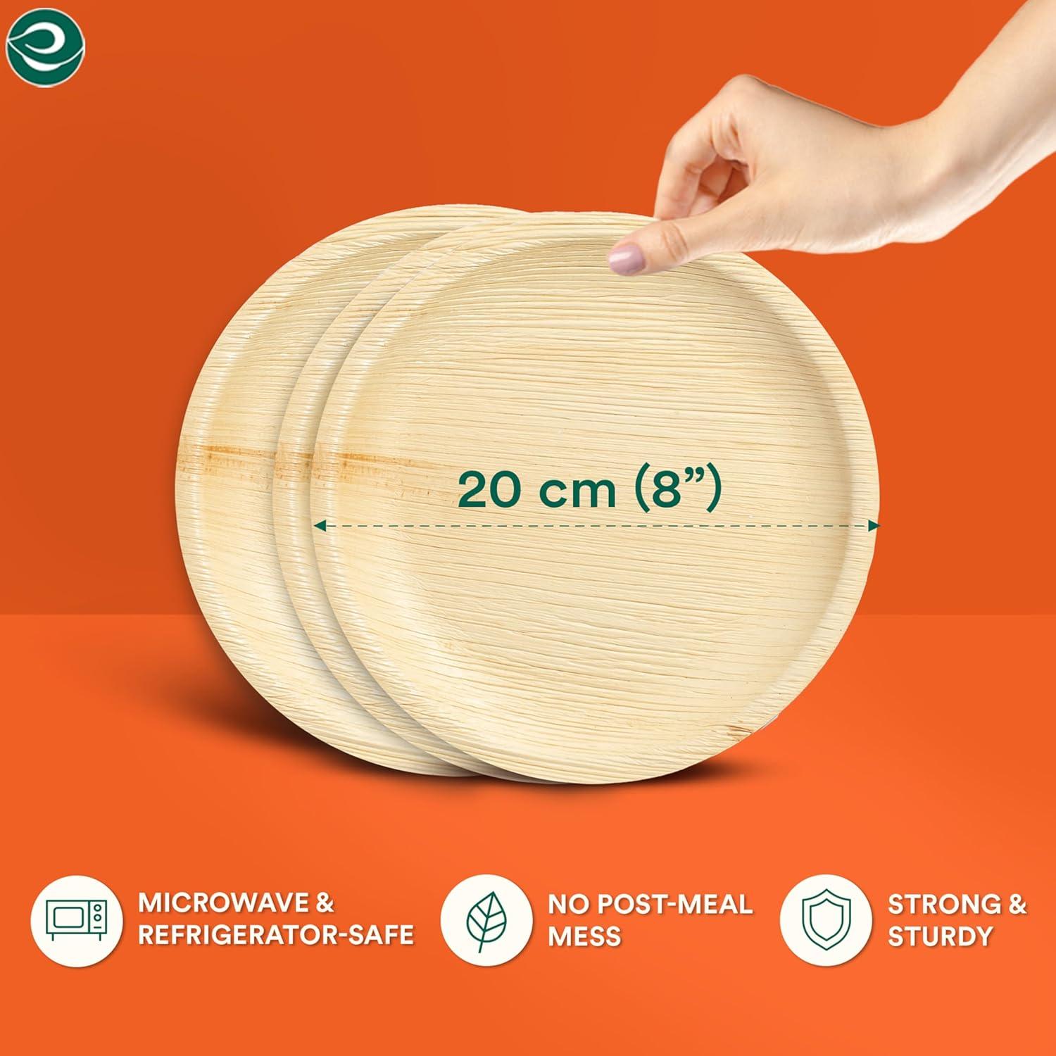 Ecosoul Home - Palm Leaf Plates 8 In Sqr - Case Of 8-20 Ct