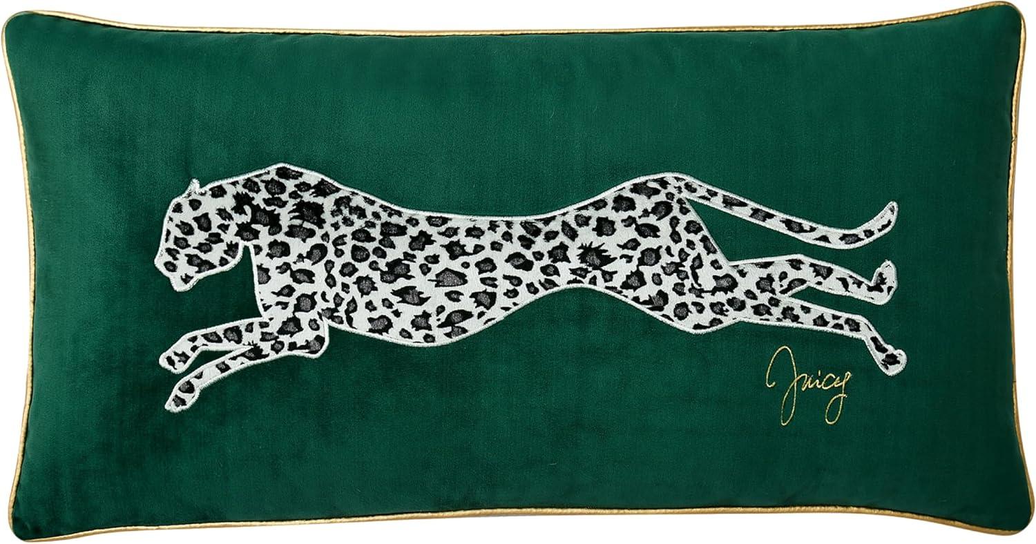 Juicy Couture Velvet Cheetah Plush Decorative Throw Pillows - 14" x 24"