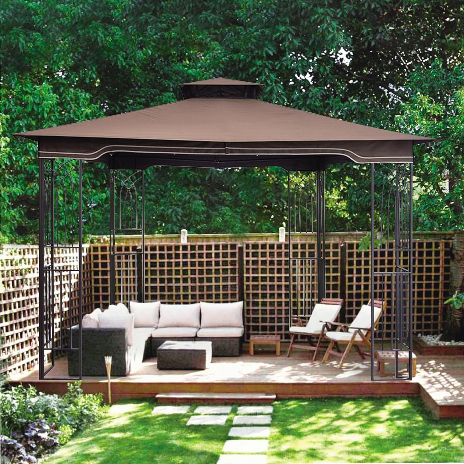 Brown Polyester Replacement Canopy for 10 x 12 Gazebo