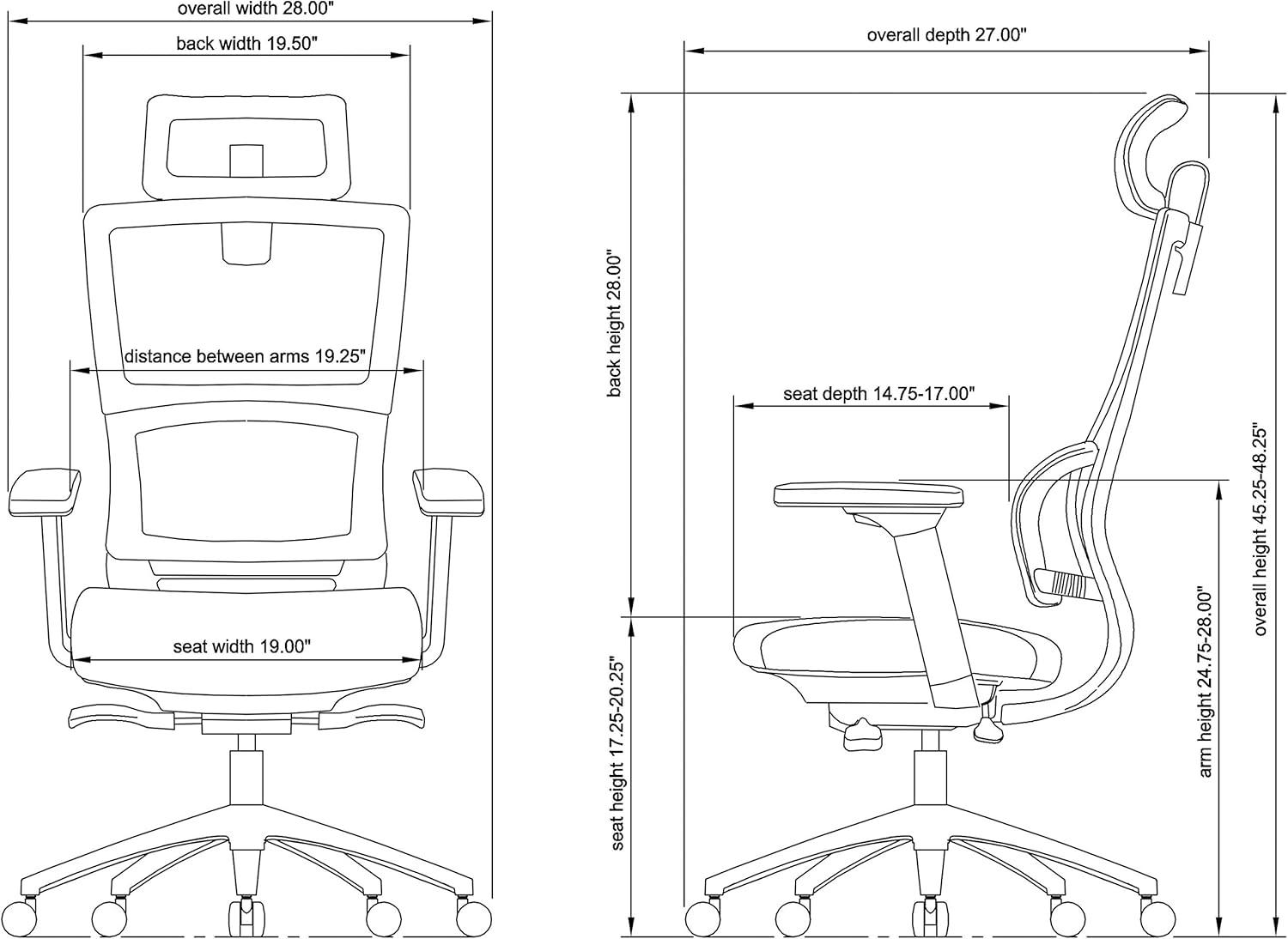 Rayon / Viscose Task Chair with Headrest