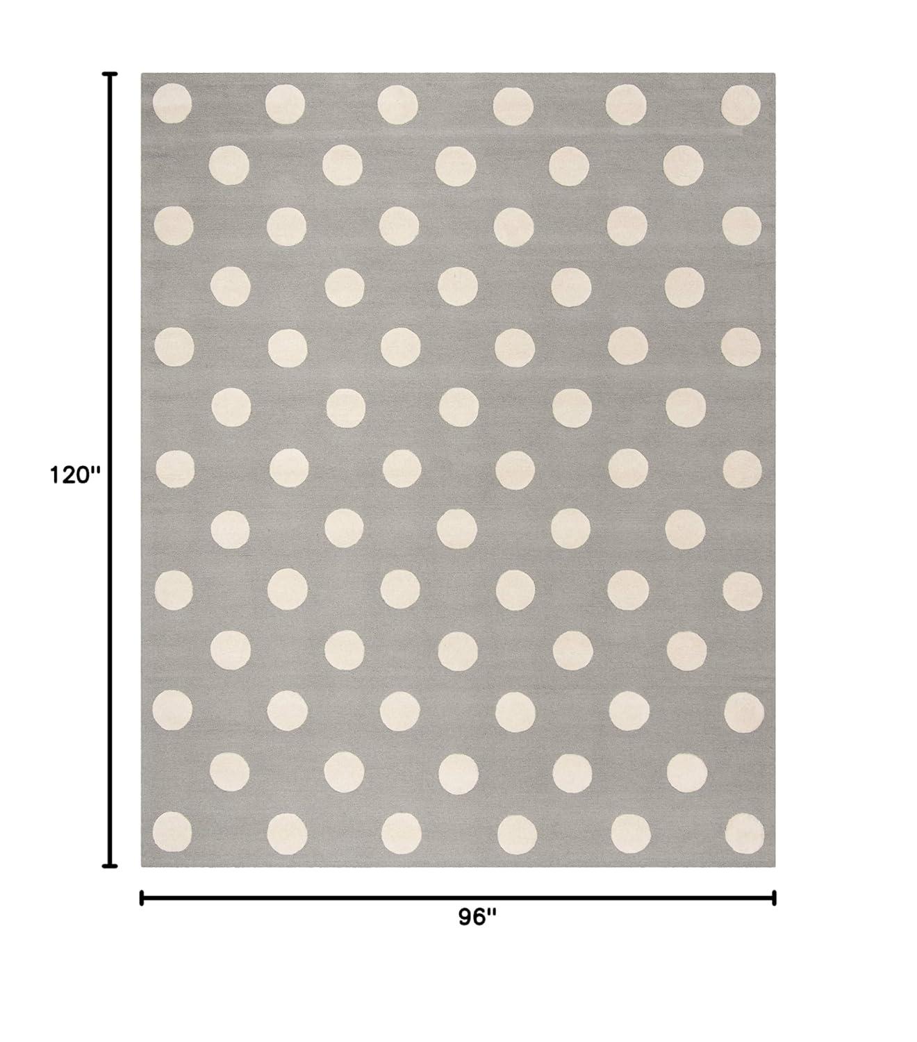 Safavieh Kids Polka Dots SFK904 Hand Tufted Indoor Area Rug - Grey/Ivory - 8'x10' - Safavieh