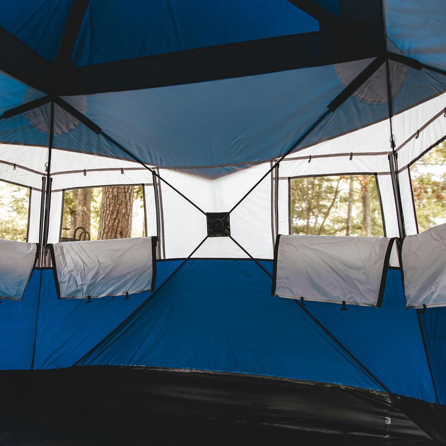 Territory Tents Jet Set 3 Hub Tent, Easy 90 Second Set-Up, Waterproof, UV Resistant, Ample Storage Options, 3-Person, Deep Blue, 78" x 94" x 94", CT301DB