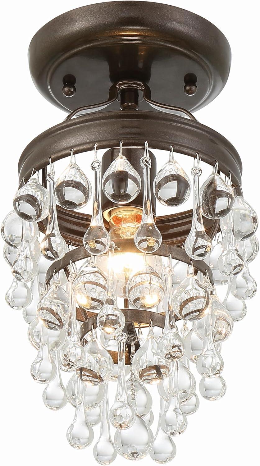 Crystorama Calypso 7 1/2"W Vibrant Bronze and Crystal Mini Chandelier