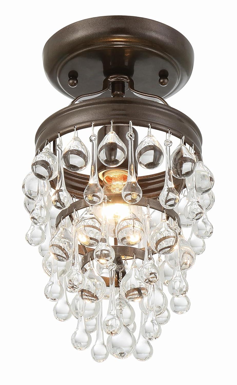 Crystorama Calypso 7 1/2"W Vibrant Bronze and Crystal Mini Chandelier