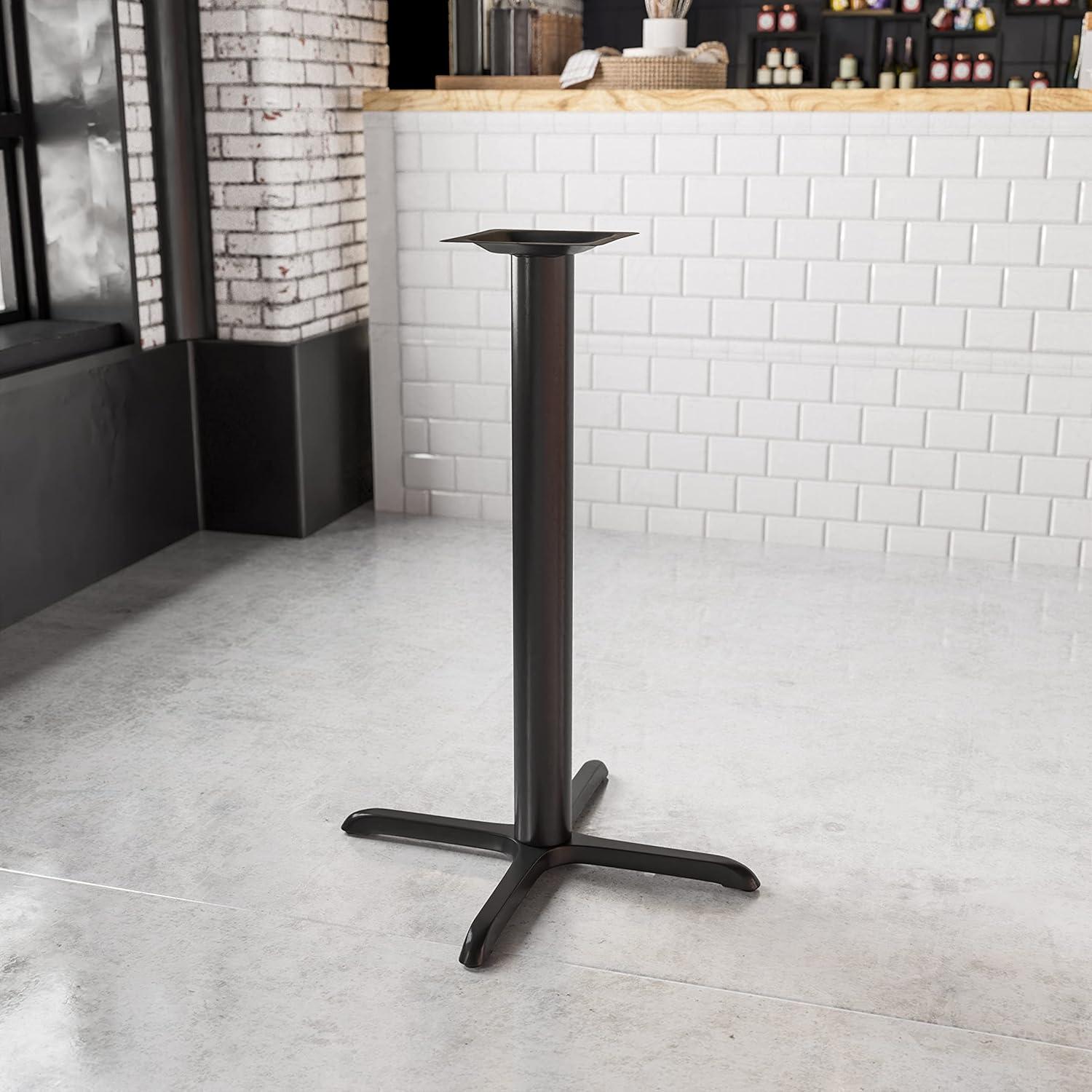 Flash Furniture Beverly 22" x 22" Restaurant Table X-Base with 3" Dia. Bar Height Column