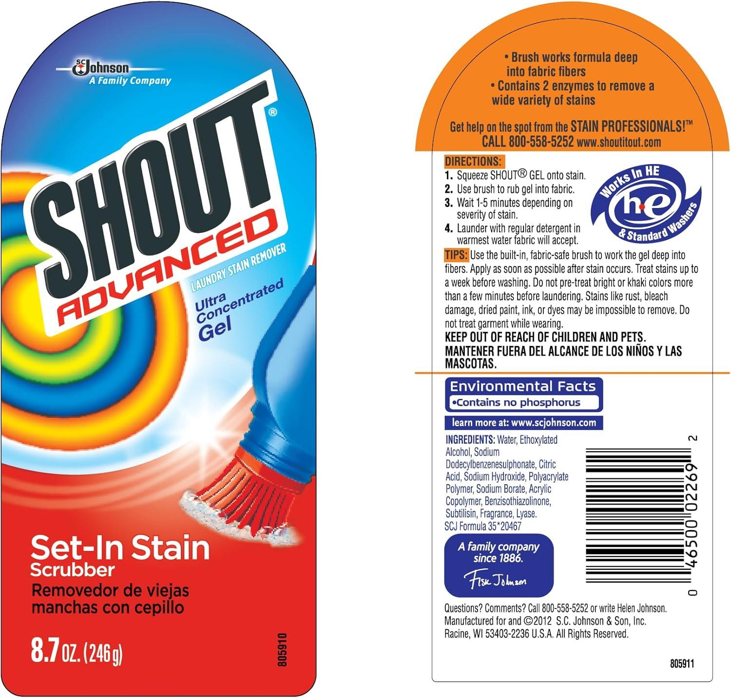 Shout Advanced Ultra Concentrated Gel Laundry Stain Remover 8.7 oz