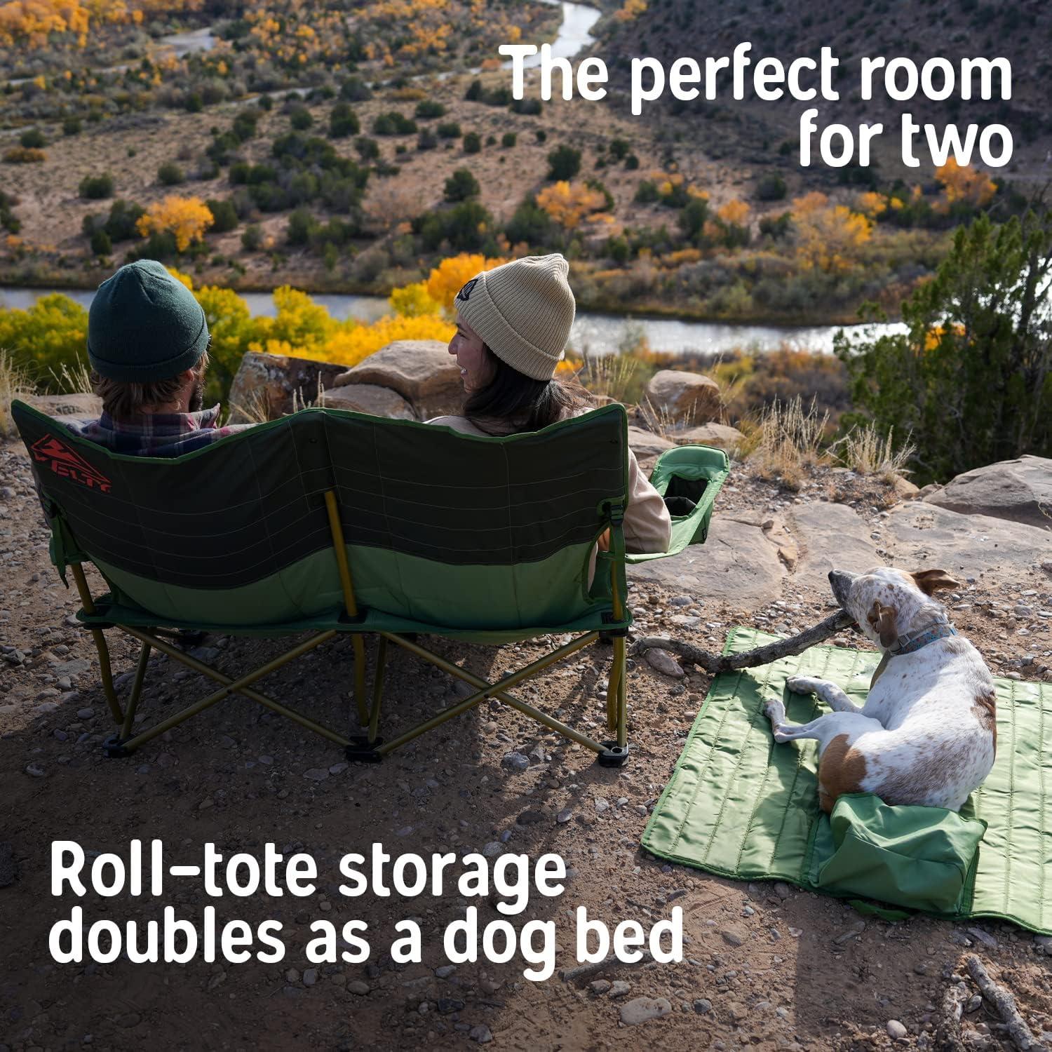 Deep Lake and Fallen Rock Double Outdoor Camping Chair with Arms