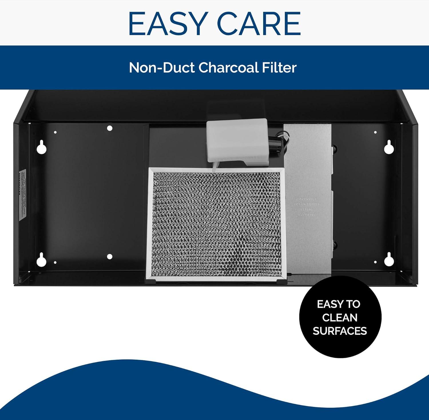 Broan NuTone 30" Stainless Steel Ductless (Non-Vented) Under Cabinet Range Hood with Charcoal Filter