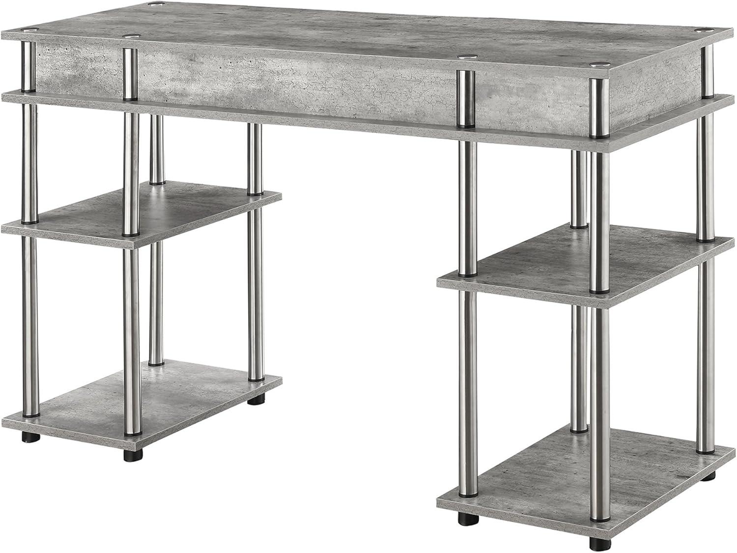 Convenience Concepts Designs2Go 30" Tall No Tools Student Desk with Shelves, Faux Birch