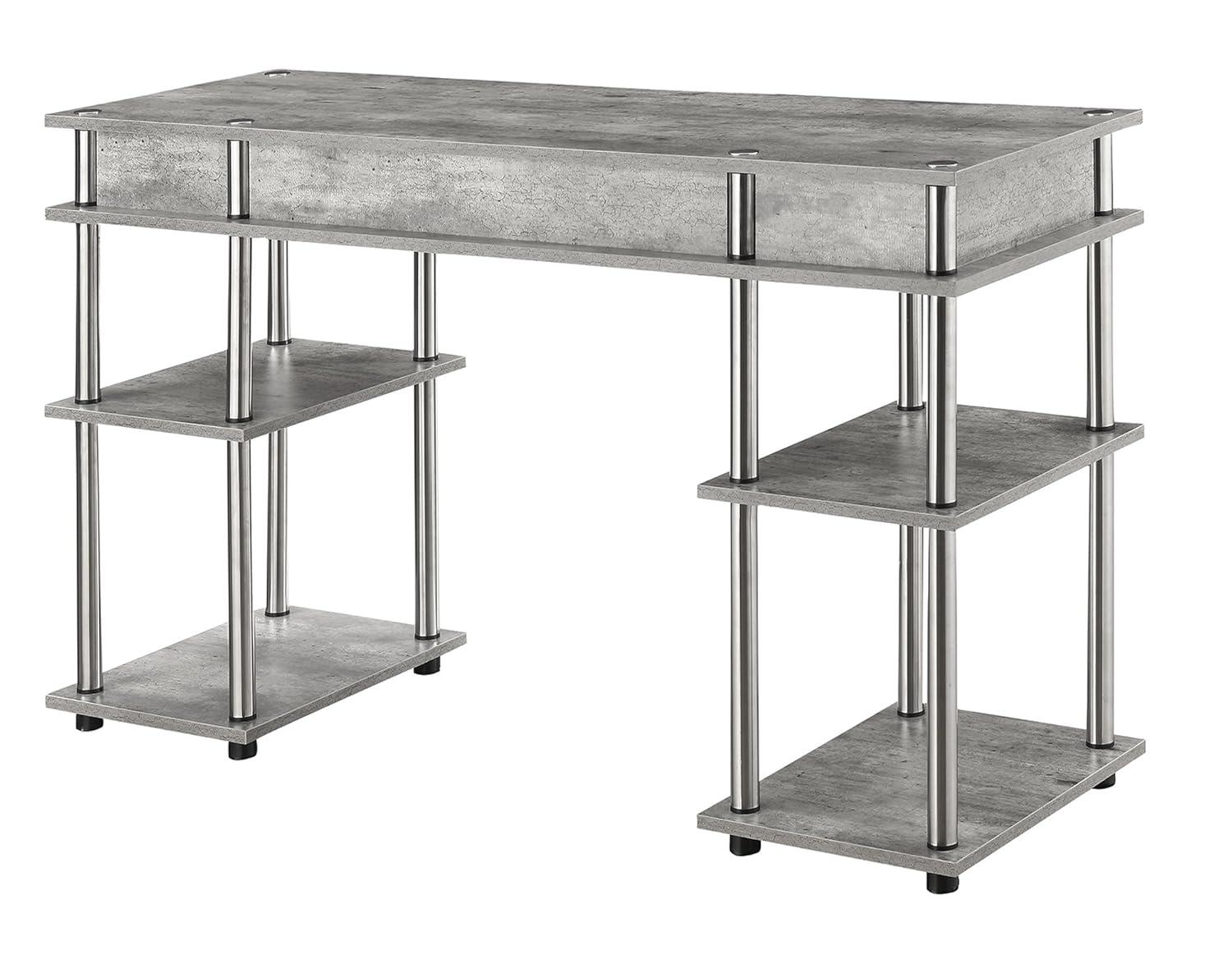 Convenience Concepts Designs2Go 30" Tall No Tools Student Desk with Shelves, Faux Birch