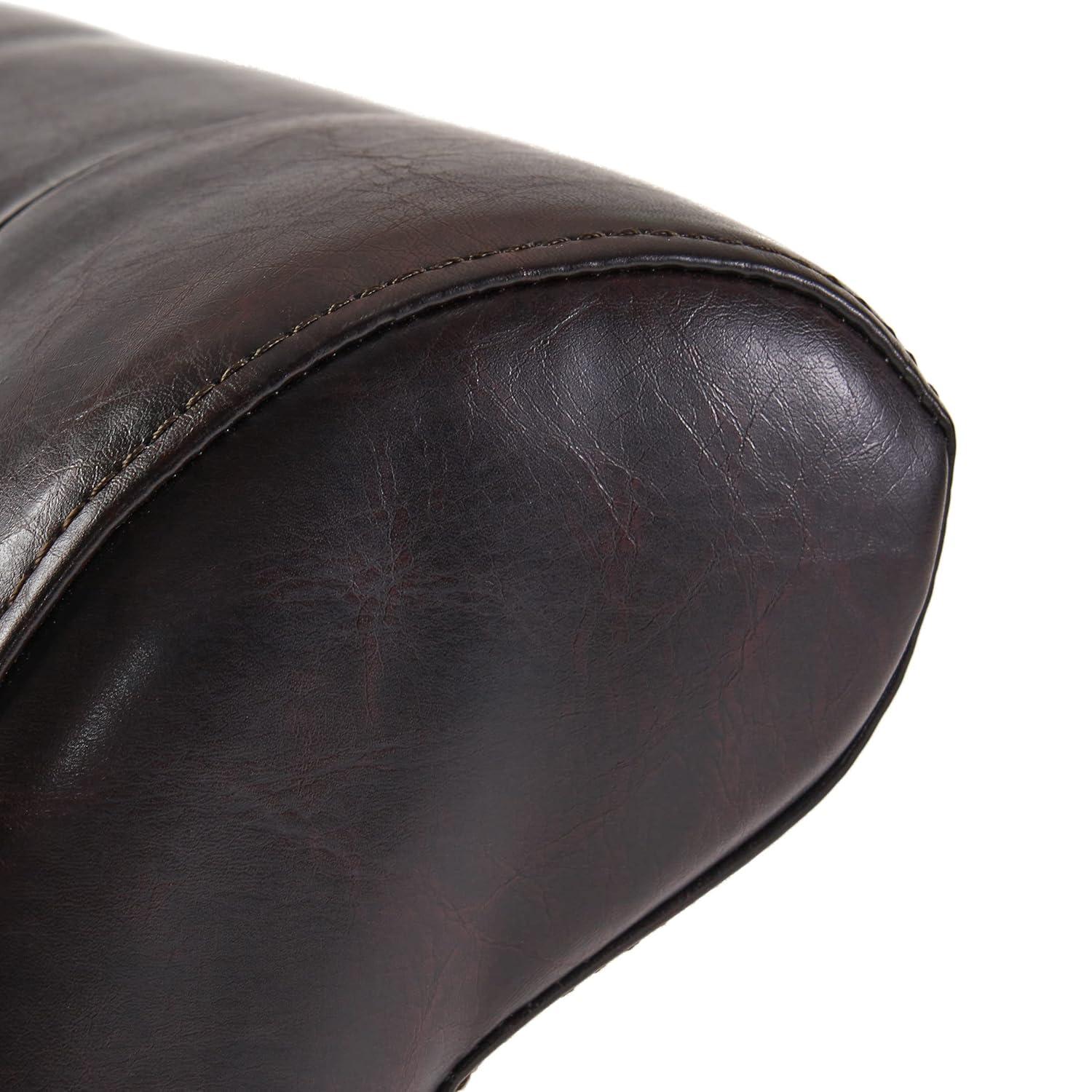 Christopher Knight Home Set of 2 Palermo Tufted Dining Chair Brown: Bonded Leather, Wood Legs, 250lb Capacity