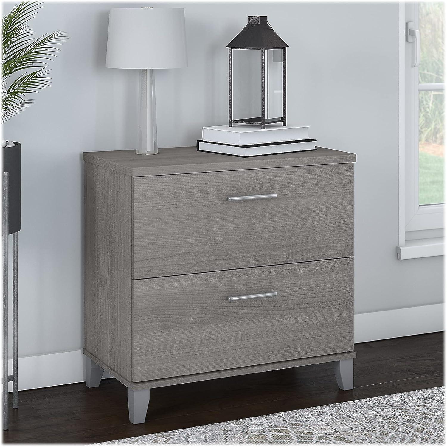 Bush Furniture Somerset Lateral File Cabinet, 2 Drawer, Platinum Gray