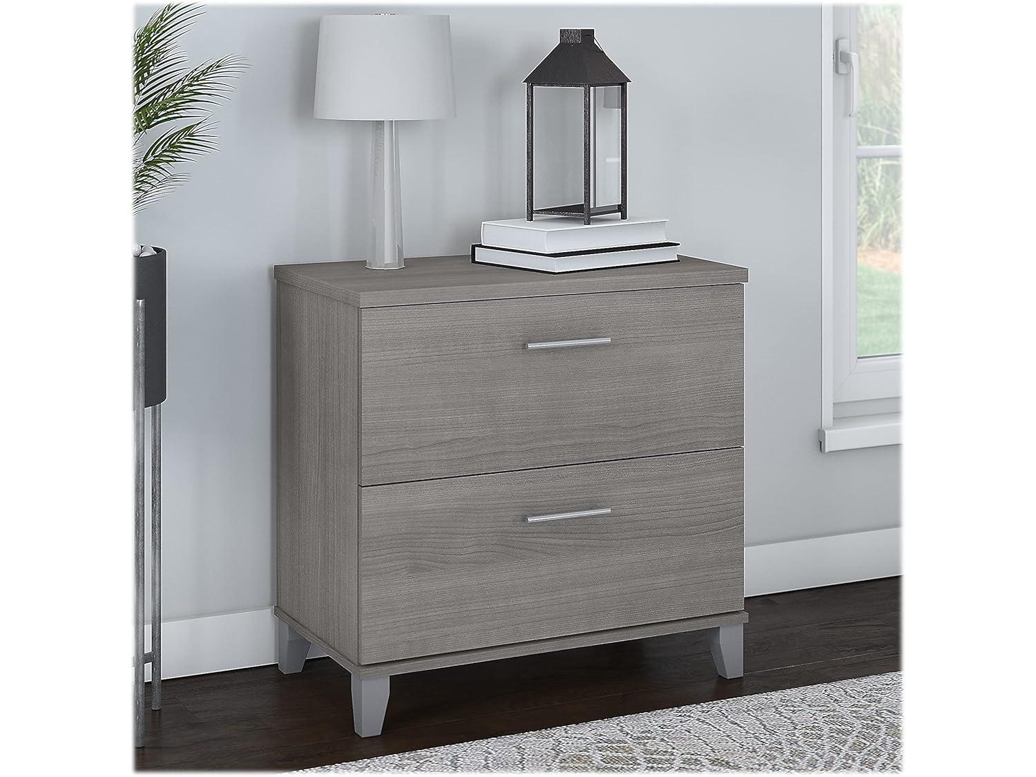 Bush Furniture Somerset Lateral File Cabinet, 2 Drawer, Platinum Gray