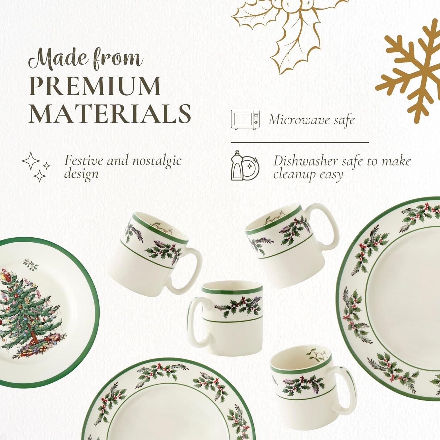 Spode Christmas Tree Holly Holly 12Pc Set