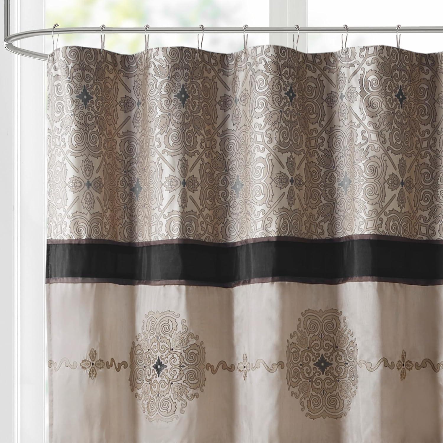 Donovan Embroidered Shower Curtain