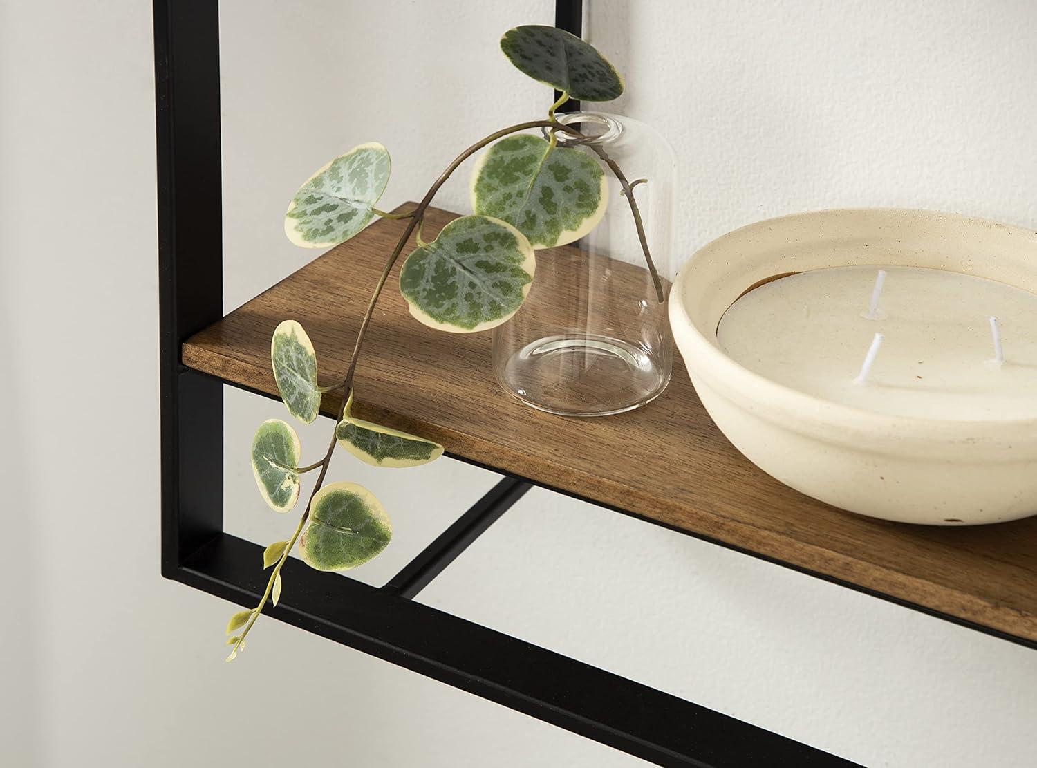 Kate & Laurel All Things Decor 24"x22" Kercheval Modern Wood Shelf Gold