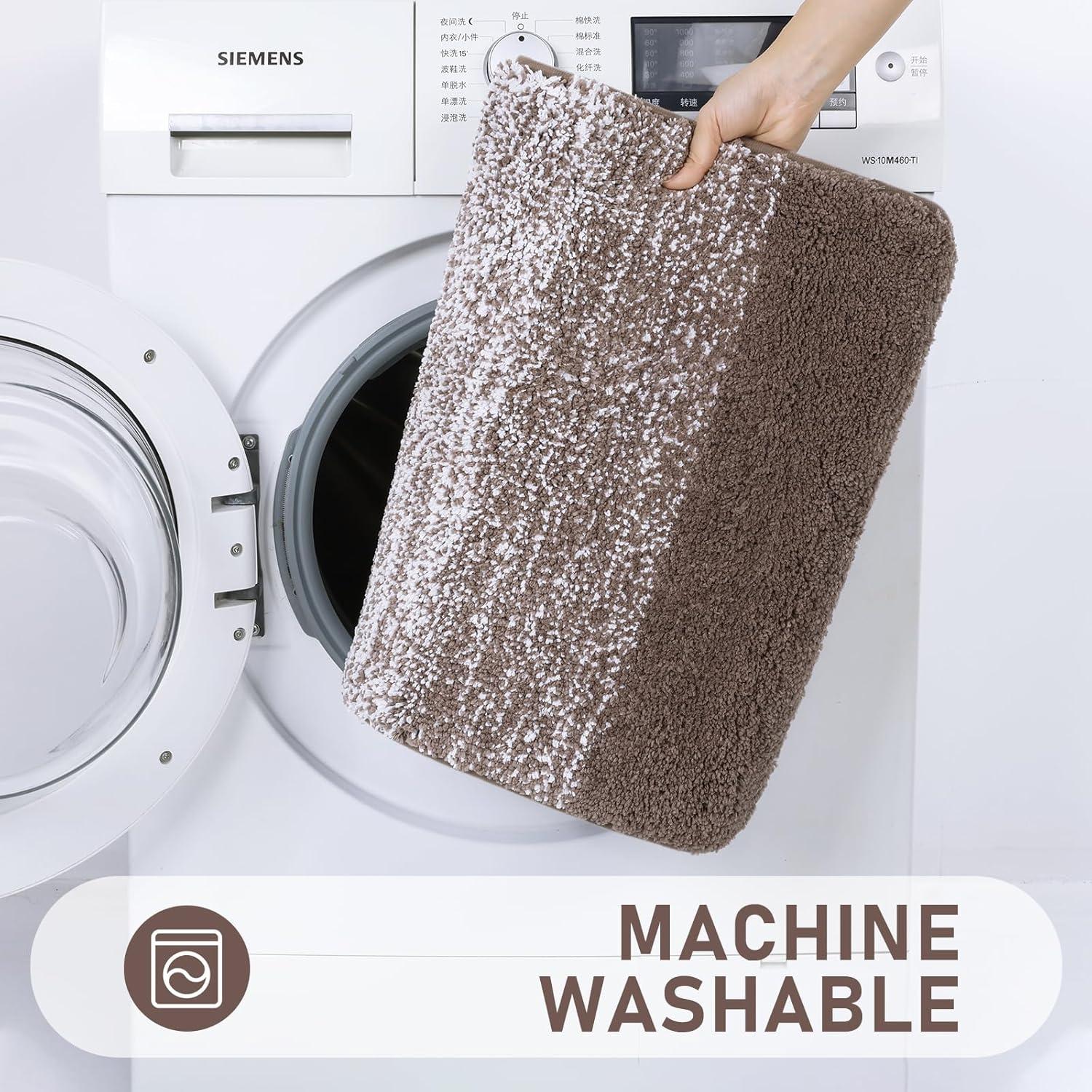 BEACHWATER POOL & SPA, LLC Bathroom Rugs Sets 4 Piece With Toilet Lid Cover, Non-Slip Absorbentb Rugs And Mats For Bathroom Microfiber Shaggy Machine Washable Bath Rug Set