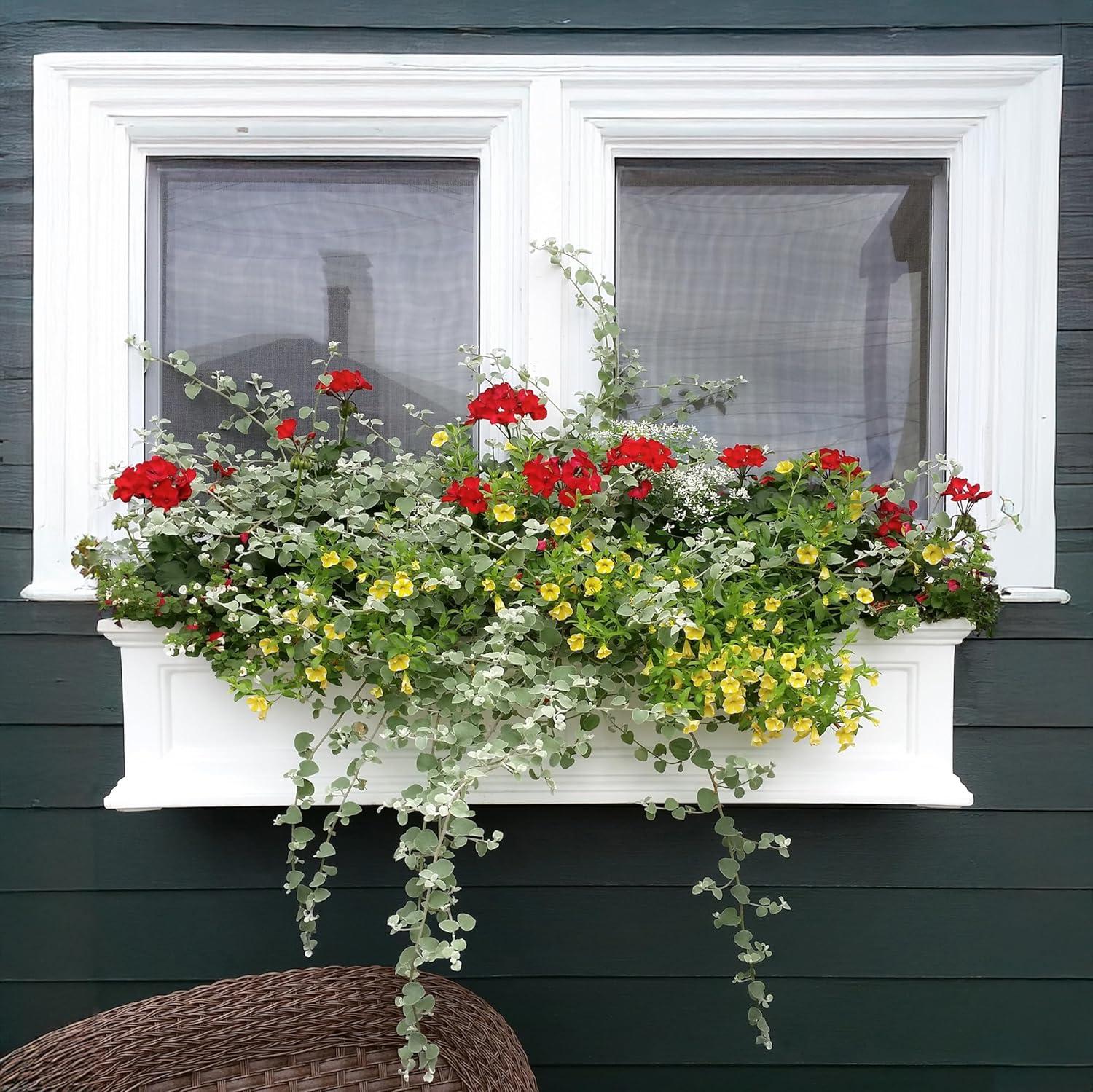 Mayne Inc. Anastasiya Resin Window Box Planter with Water Reservoir