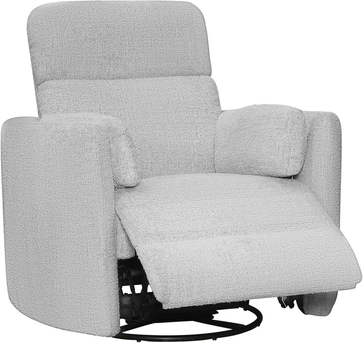 Florence Heron Leather Swivel Wood Recliner