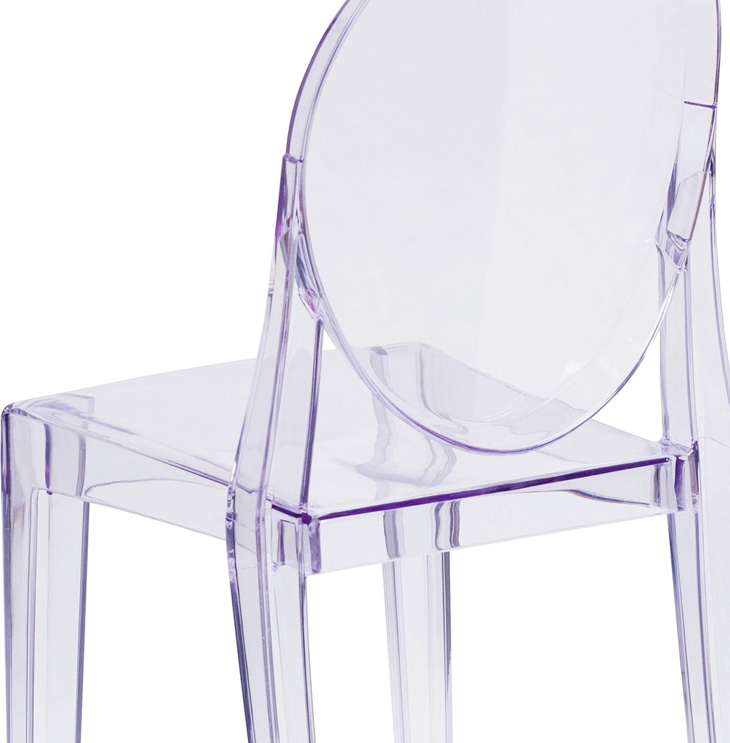 Flash Furniture Cheryl Indoor/Outdoor Ghost Side Chair, Transparent Crystal