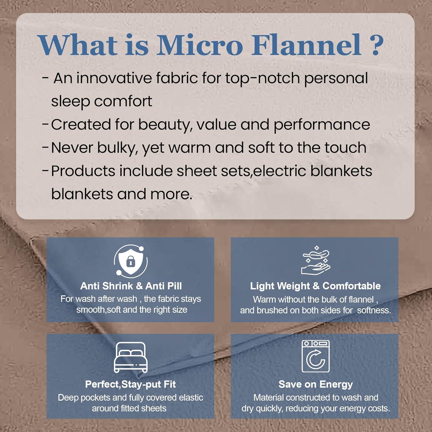 Thermee Micro Flannel Full/Queen Size Blankets, Lightweight All Seasons Cozy Blanket, Throw Blankets for Home and Living Room, Comfy & Soft Blanket for Couch, Machine Wash, No Pilling - Acorn