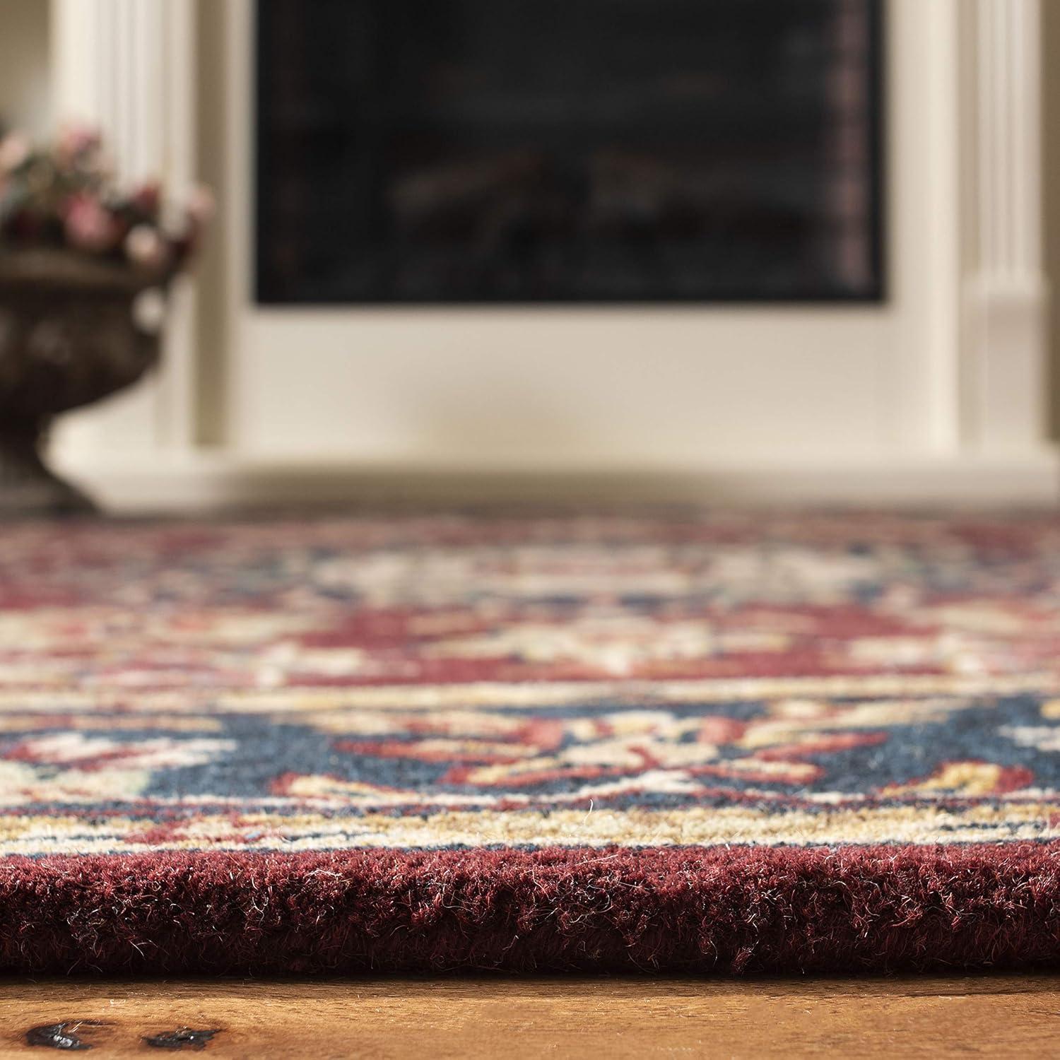 Classic CL362 Hand Tufted Area Rug - Burgundy/Navy - 8'3"x11' - Safavieh.