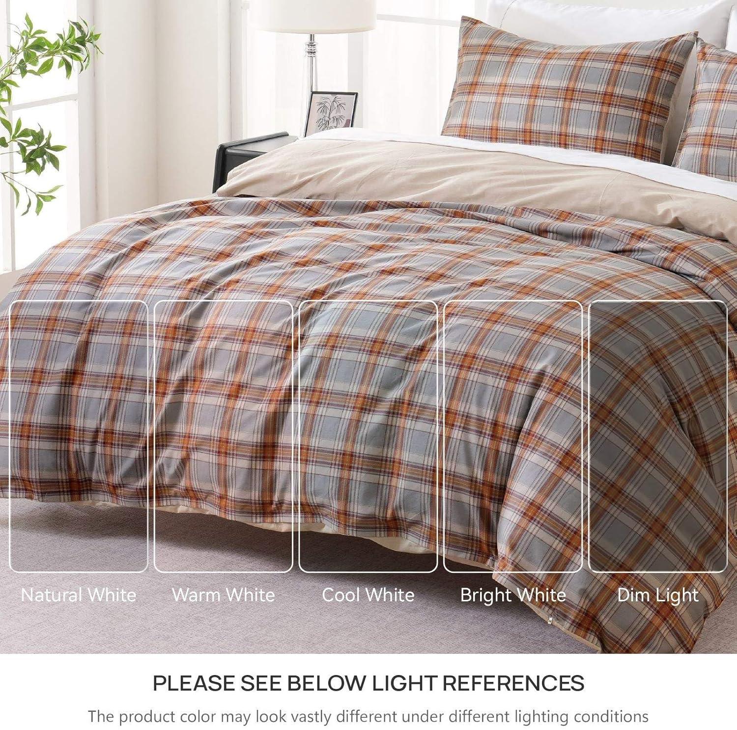 Queen White and Green Floral Reversible Microfiber Comforter Set