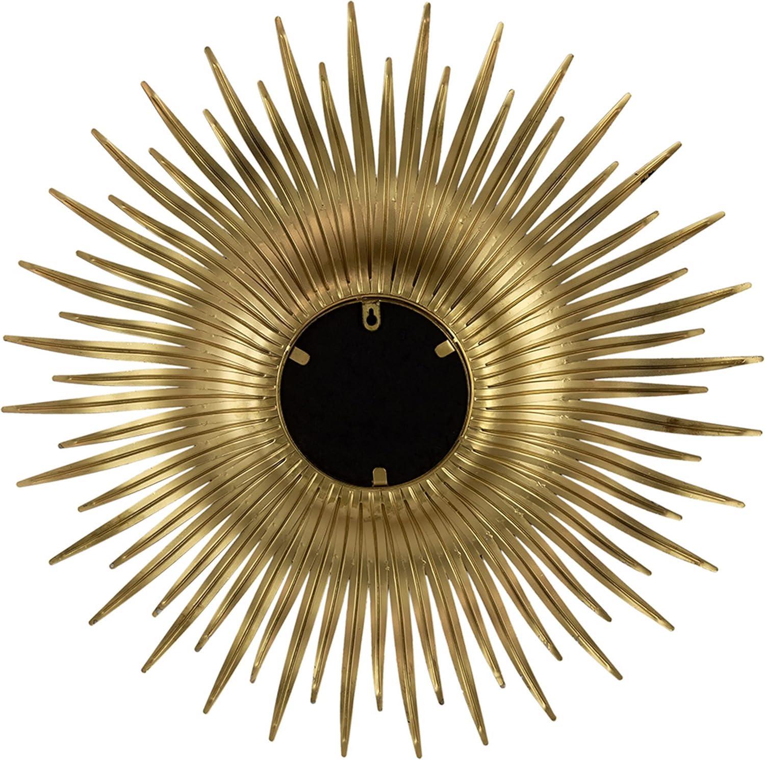 28 Inch Round Wall Mirror - Gold Sunburst Accent Mirror for Living Room Decor