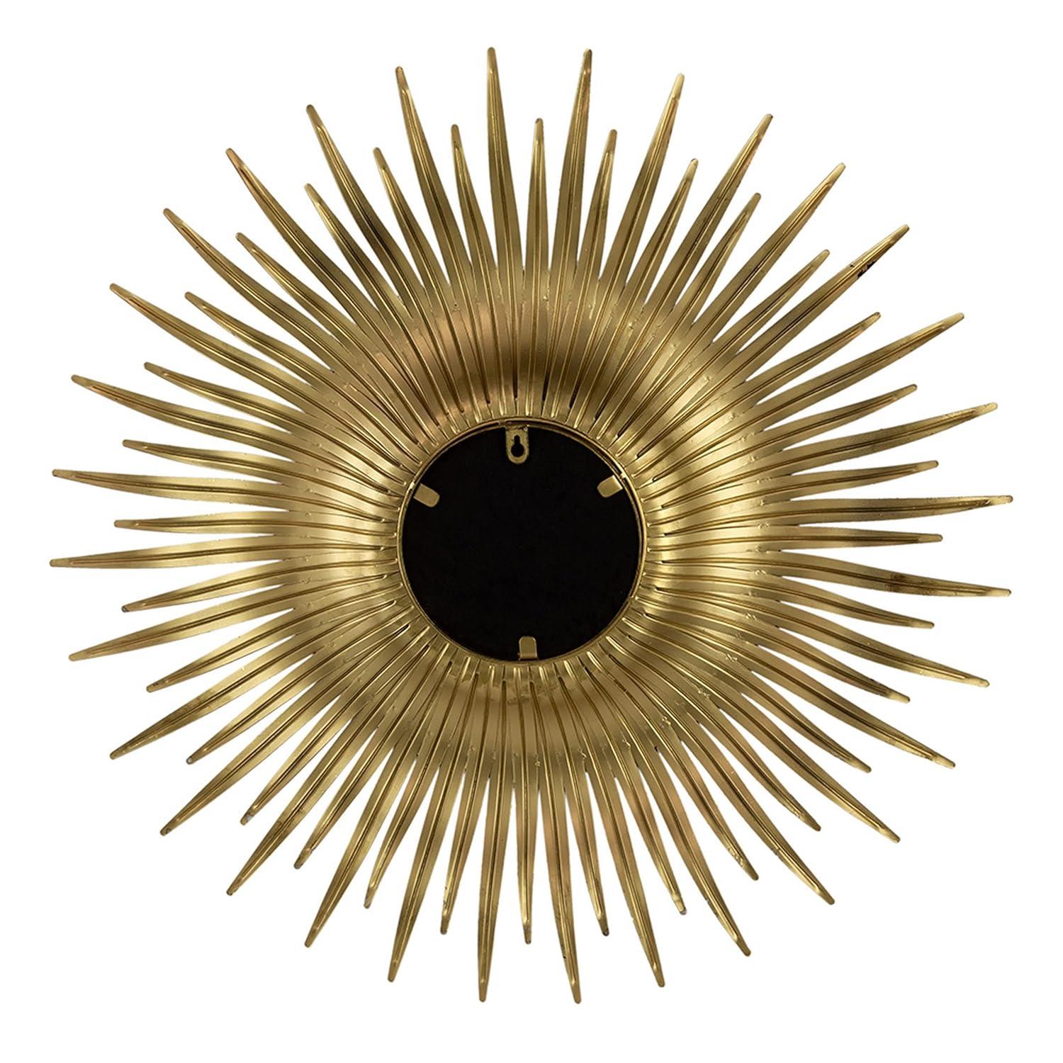 28 Inch Round Wall Mirror - Gold Sunburst Accent Mirror for Living Room Decor
