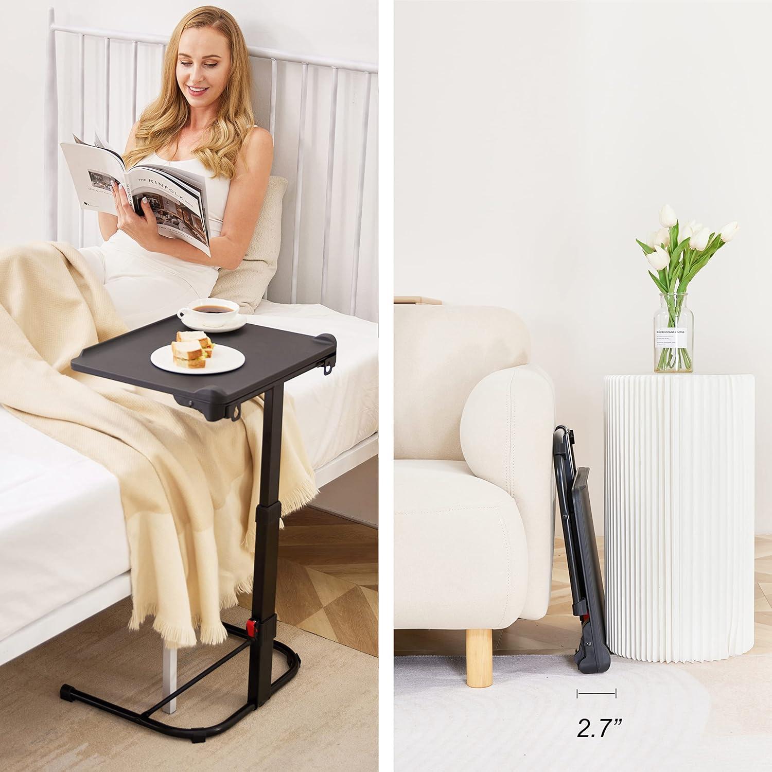 Inbox Zero Folding TV Tray Table, Adjustable TV Dinner Table, Foldable Tray Table