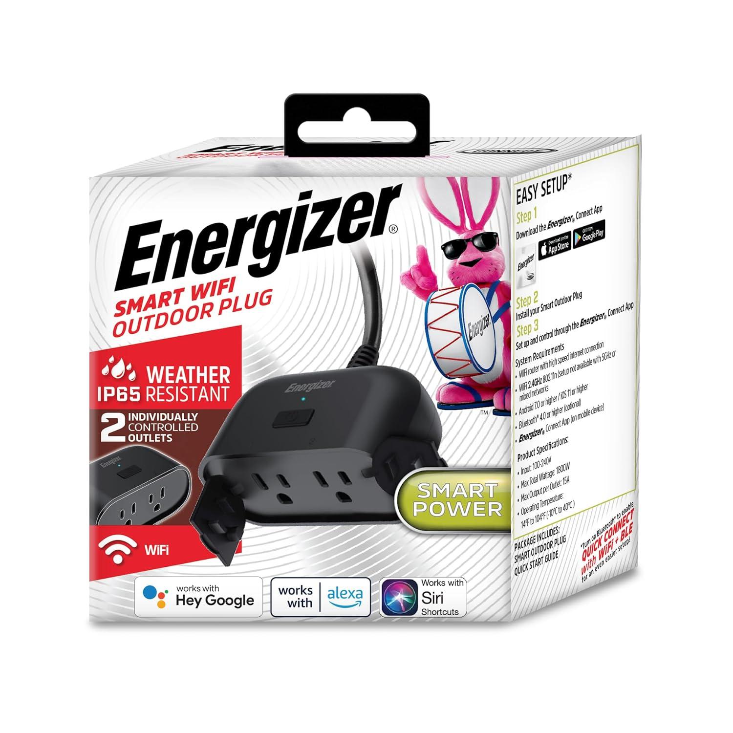 Energizer Smart Wi-Fi Outdoor Plug with Dual Outlets