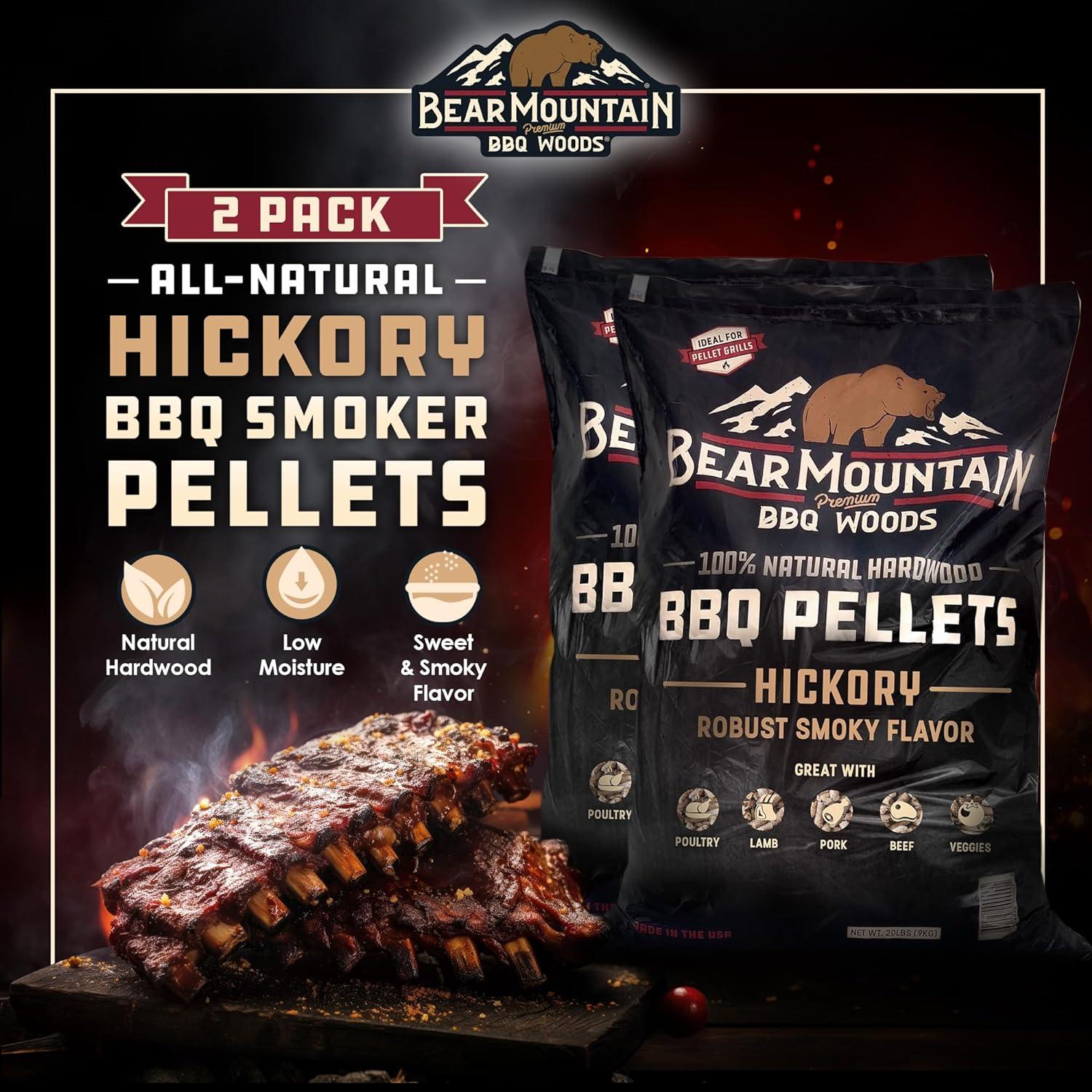 Bear Mountain BBQ Bear Mountain BBQ All-Natural Hardwood Hickory Smoker Pellets