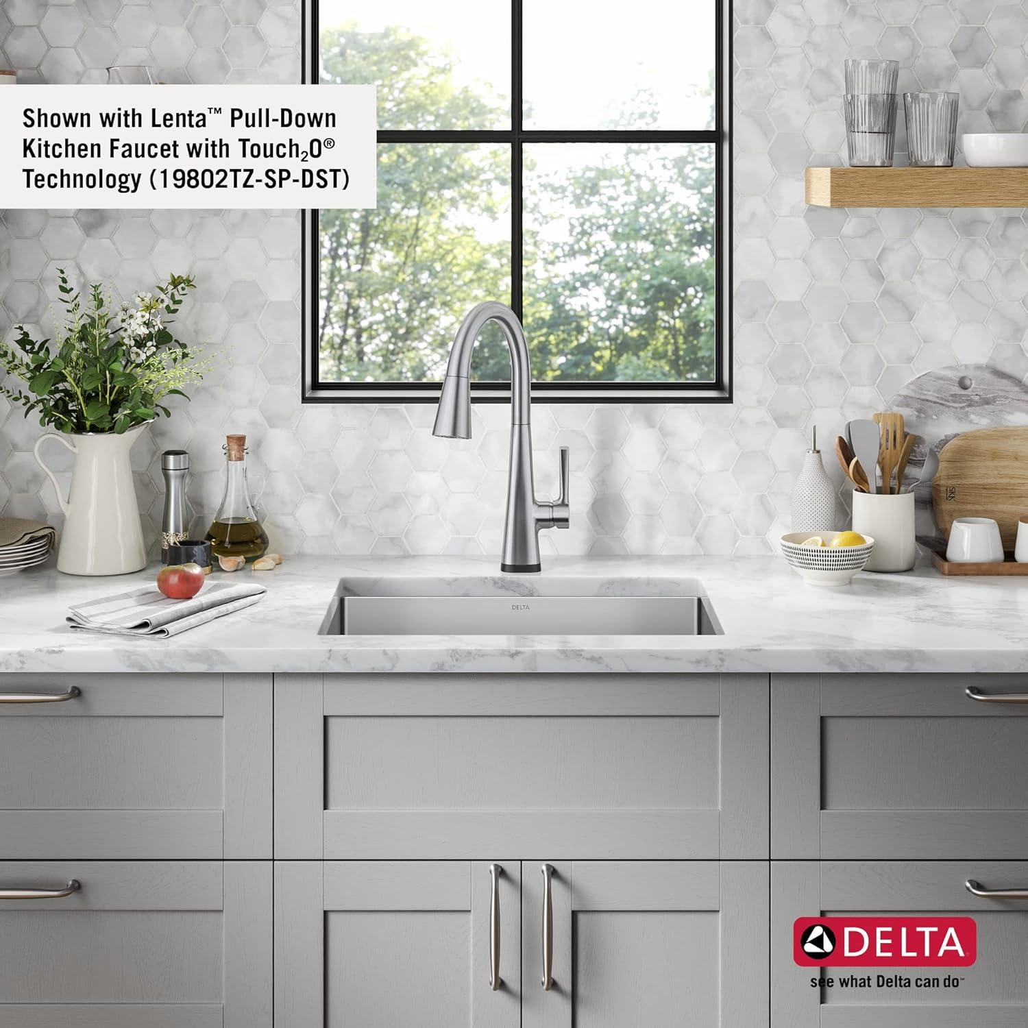 Delta Lenta™ Undermount 16 Gauge Stainless Steel Single Bowl Kitchen Sink with Accessories