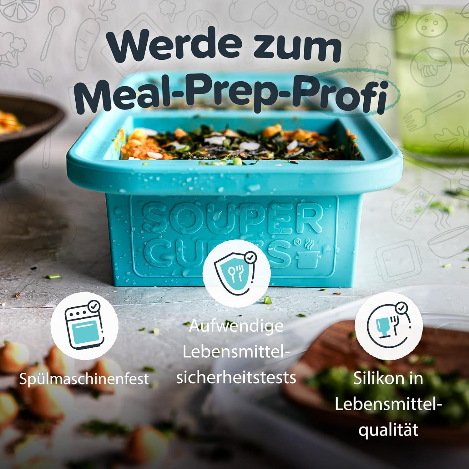 Souper Cubes 4pk Ultimate Food Freezing Tray Set Aqua Blue