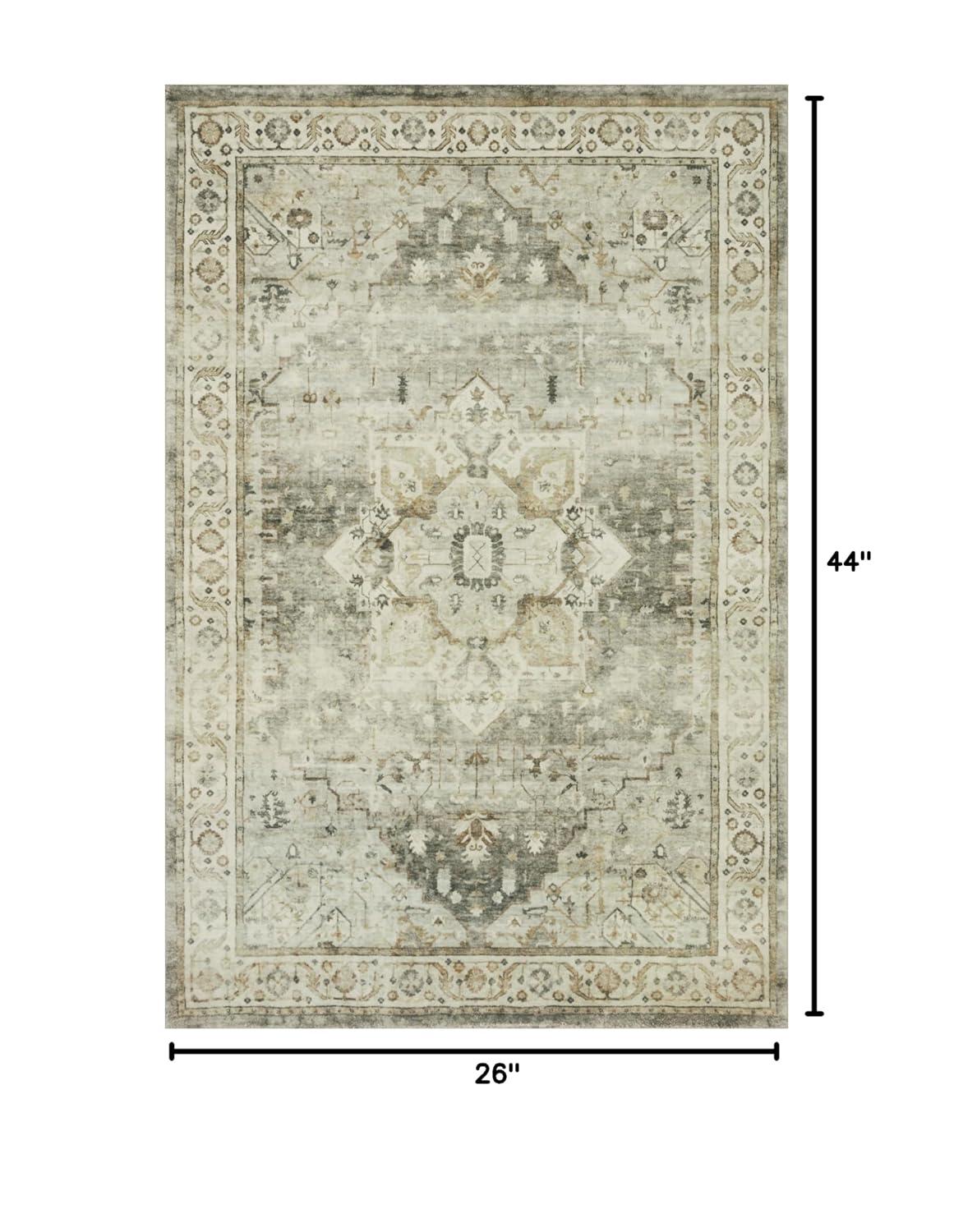 ROS-09 Sage, Beige 2-2" x 3-8" Size Rug