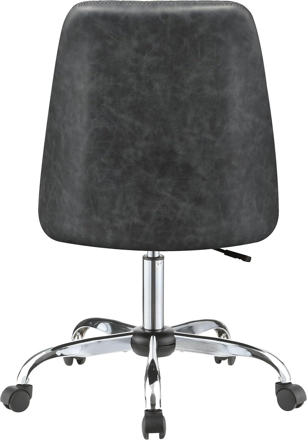 Coaster Althea Upholstered Tufted Back Faux Leather Office Chair in Gray