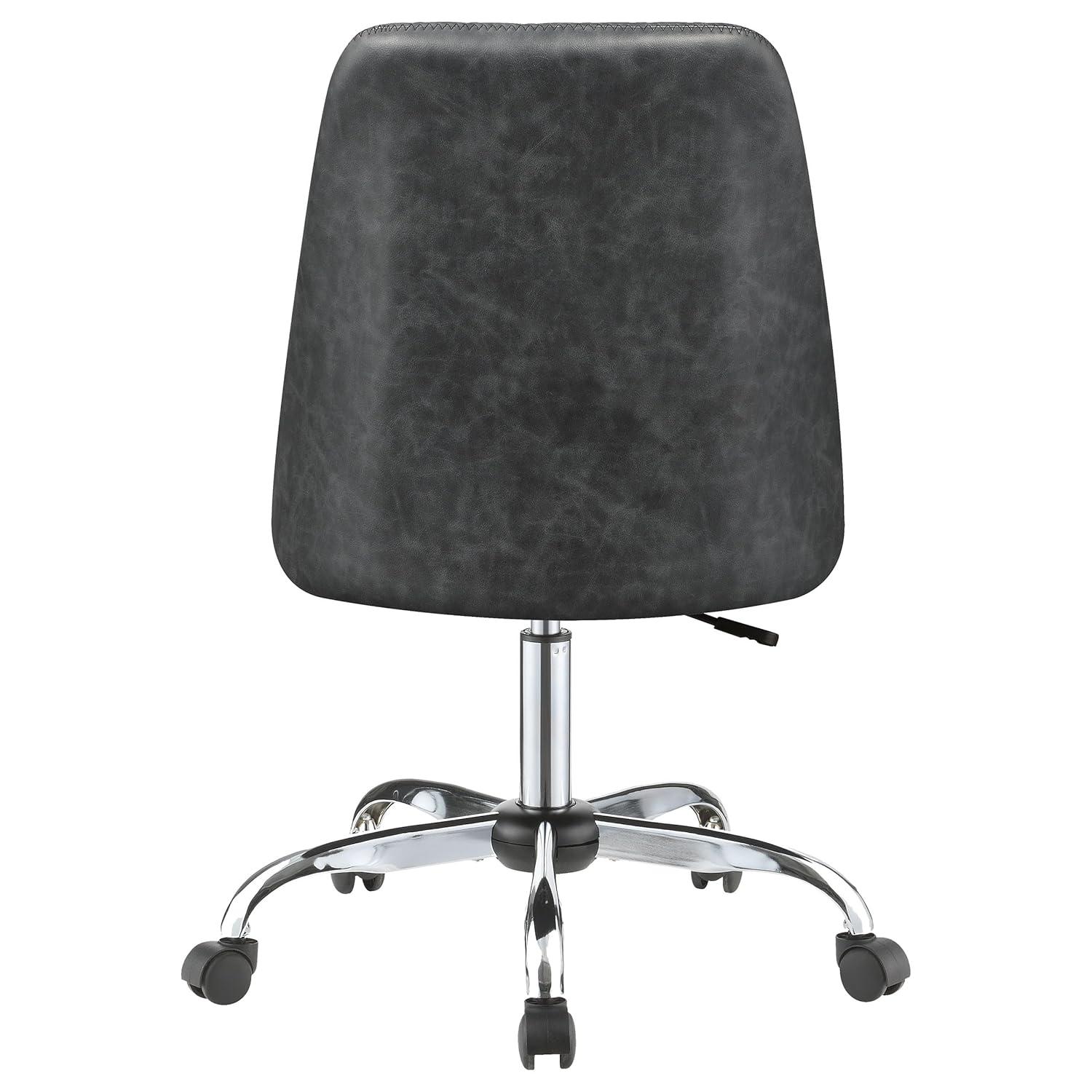 Coaster Althea Upholstered Tufted Back Faux Leather Office Chair in Gray