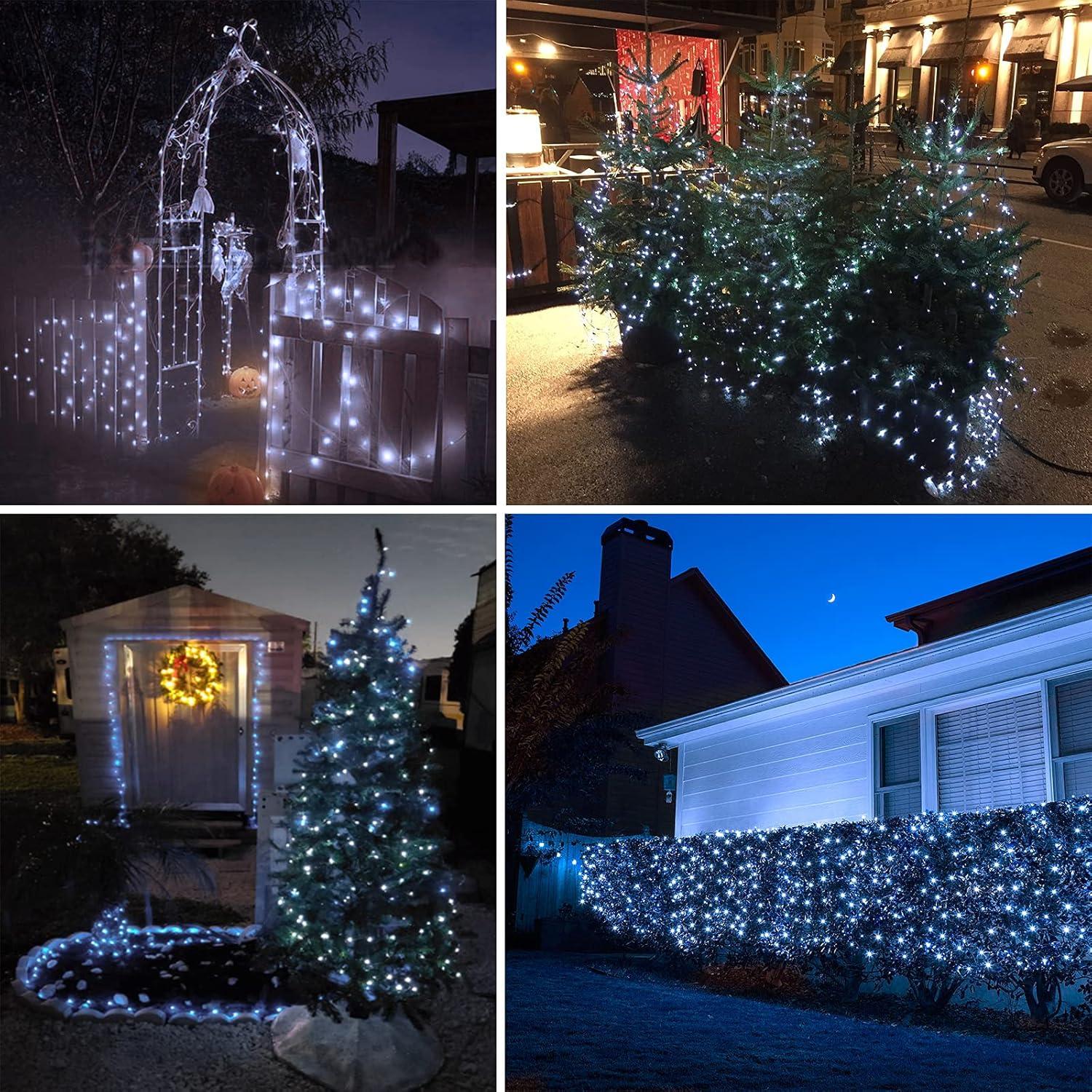2-Pack Solar String Lights for Outside, Total 200LED Solar Fairy Lights Waterproof, Outdoor Twinkle Light Copper Wire 8 Modes Fairy Light for Xmas Tree Party Wedding Decor (Warm White)