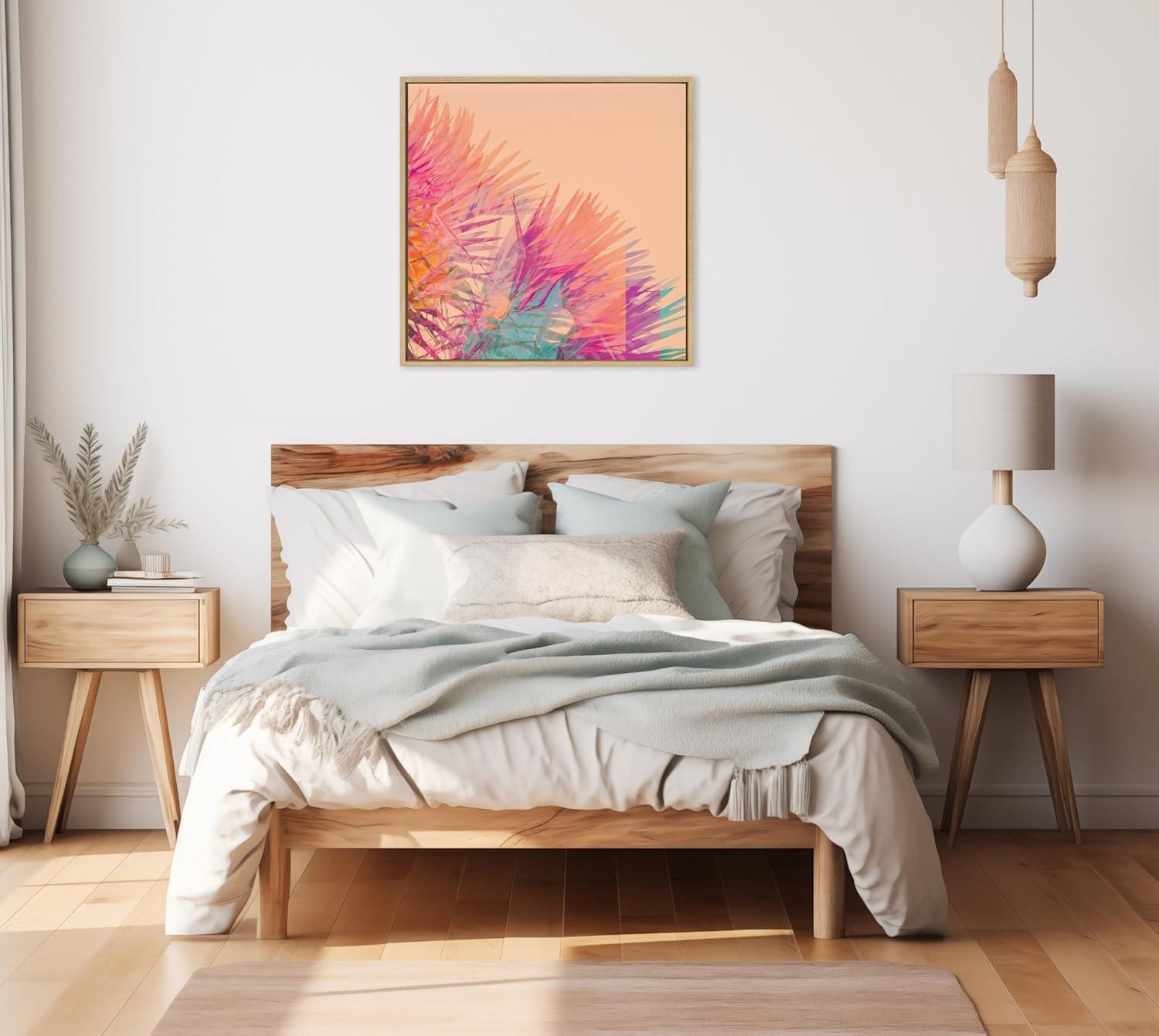 Kate & Laurel All Things Decor 30"x30" Sylvie Sun Burn 2 Wall Art by Alicia Bock Natural: Contemporary Style, Framed Canvas