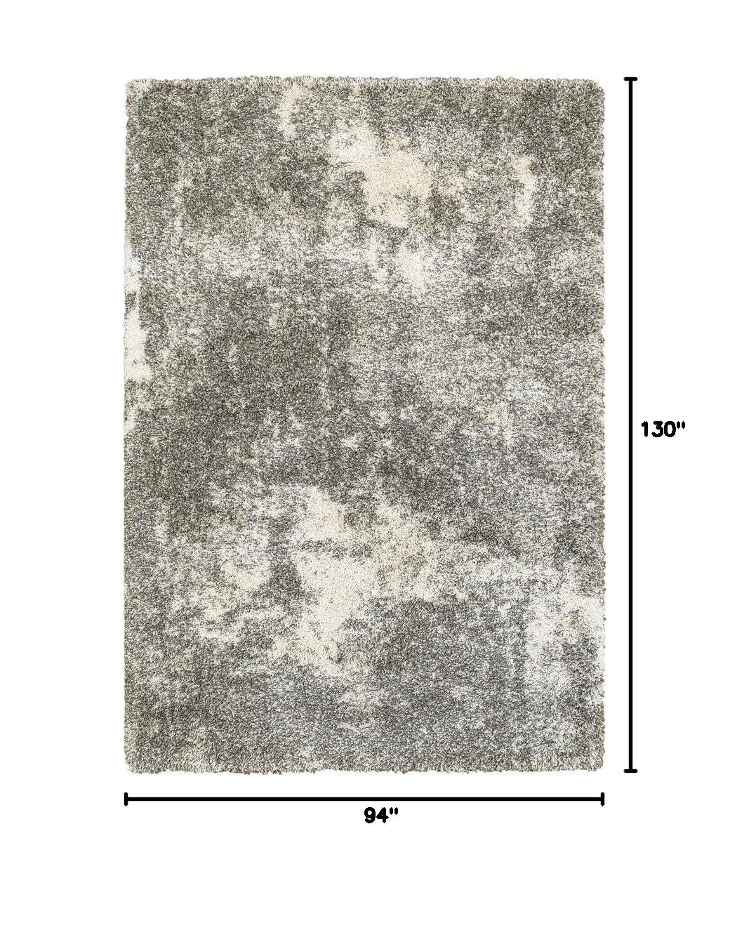 Oriental Weavers Henderson Shag Area Rug - 5503H - 7'10" x 10'10" - in Gray/ Ivory - Plush Soft Shag, Modern Style, Stain Resistant, Cushion Feel, Dining, Living Room Rug