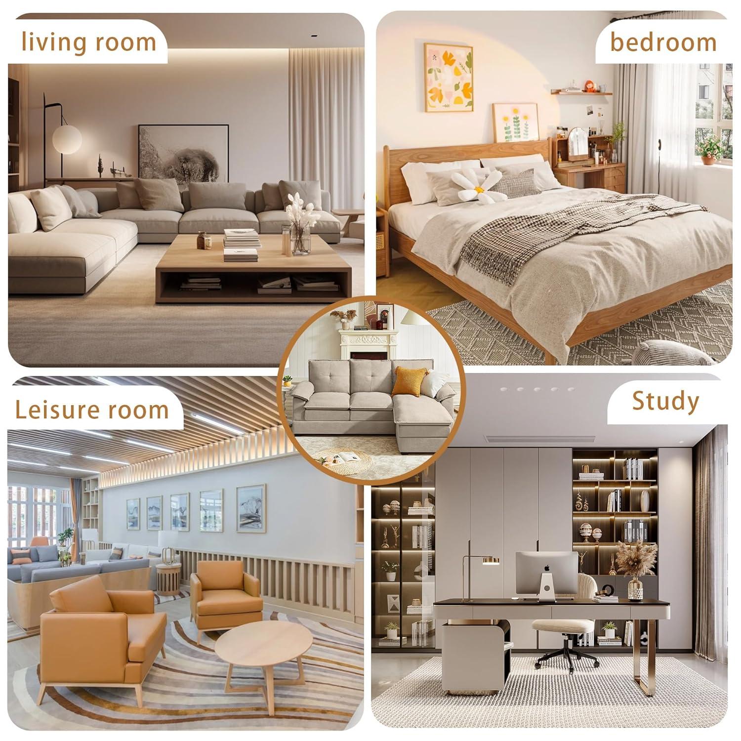 82" Convertible Sectional Sofa, L-Shaped Comfy Cloud Couch with Reversible Chaise and Padded Armrests, Modern Polyester 3 Seat Sofa Couches for Living Room (Green)