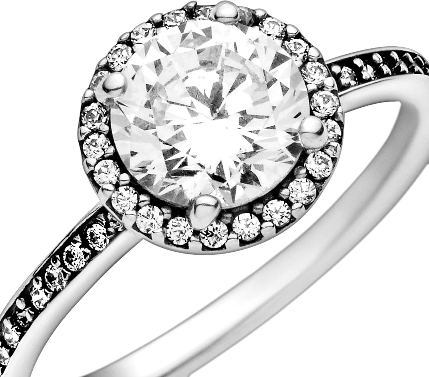 PANDORA Classic Elegance Ring, Sterling Silver, Clear Cubic Zirconia, Size 5