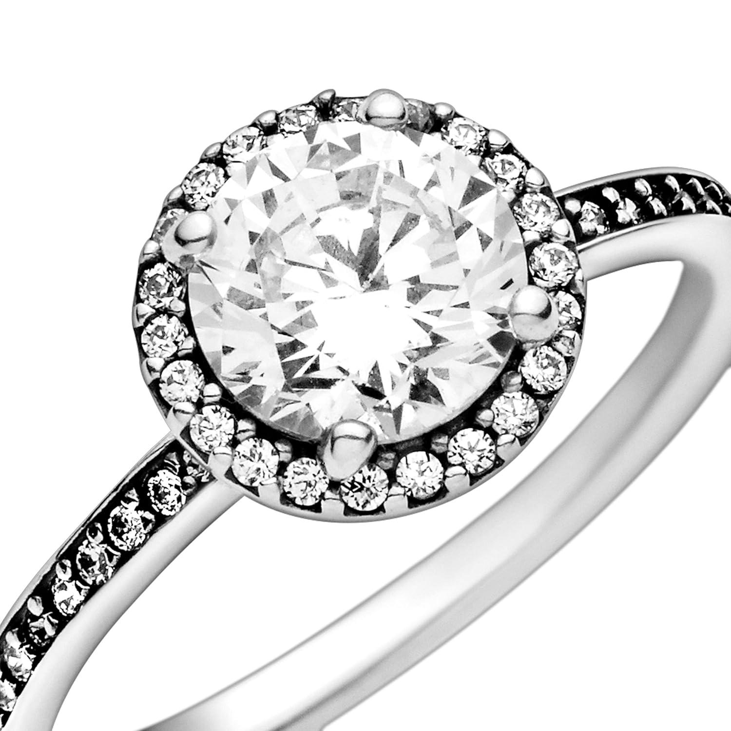 PANDORA Classic Elegance Ring, Sterling Silver, Clear Cubic Zirconia, Size 5
